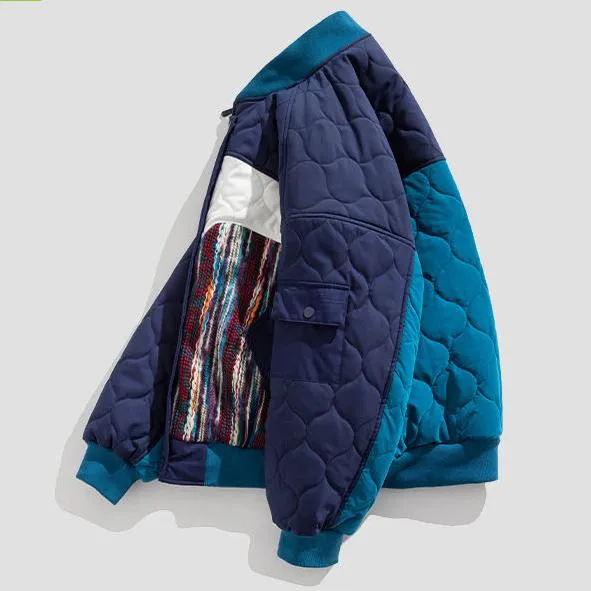 Quilted Thick Warmth Retro Casual Bomber Jacket