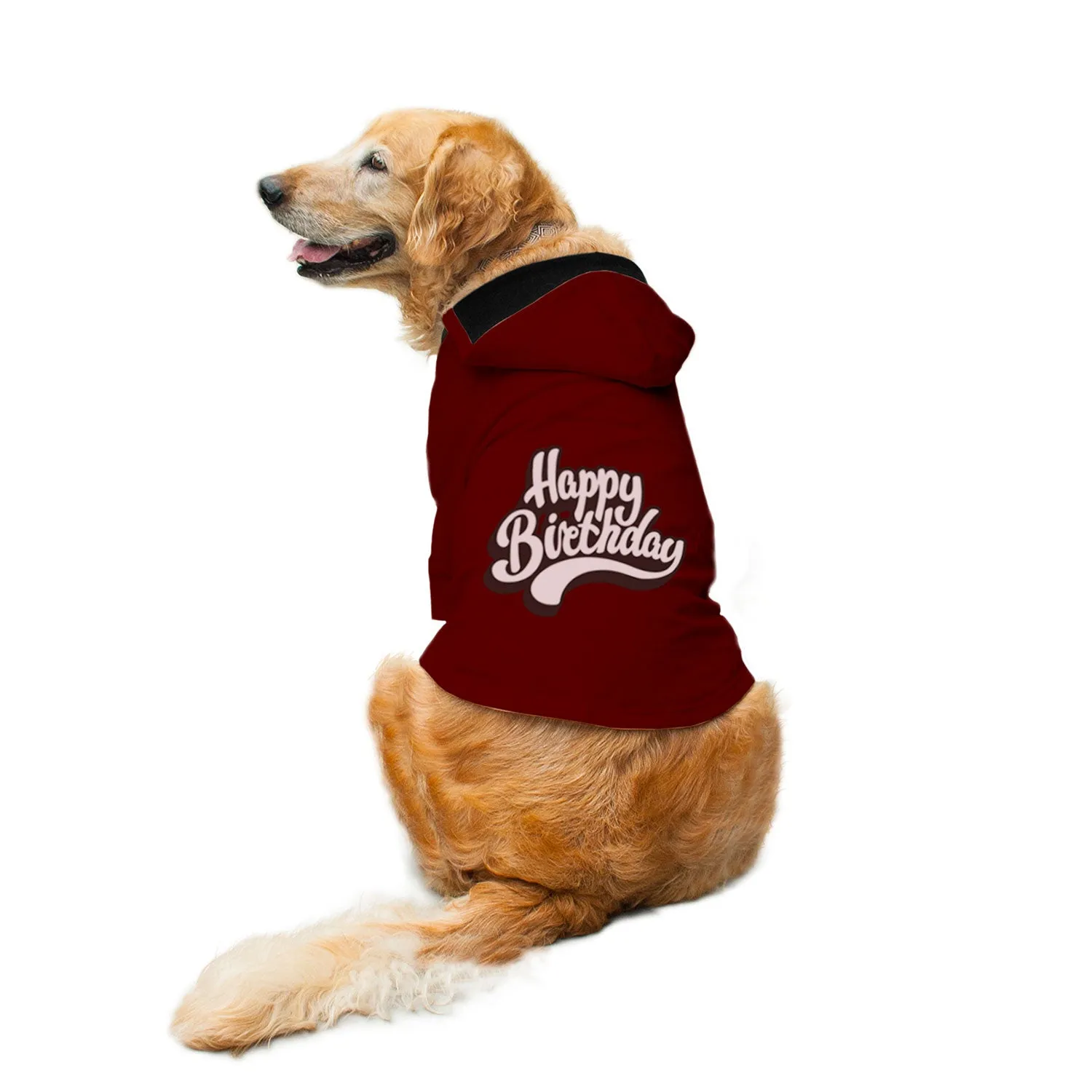 "Happy Birthday" Printed Dog Hoodie Jacket