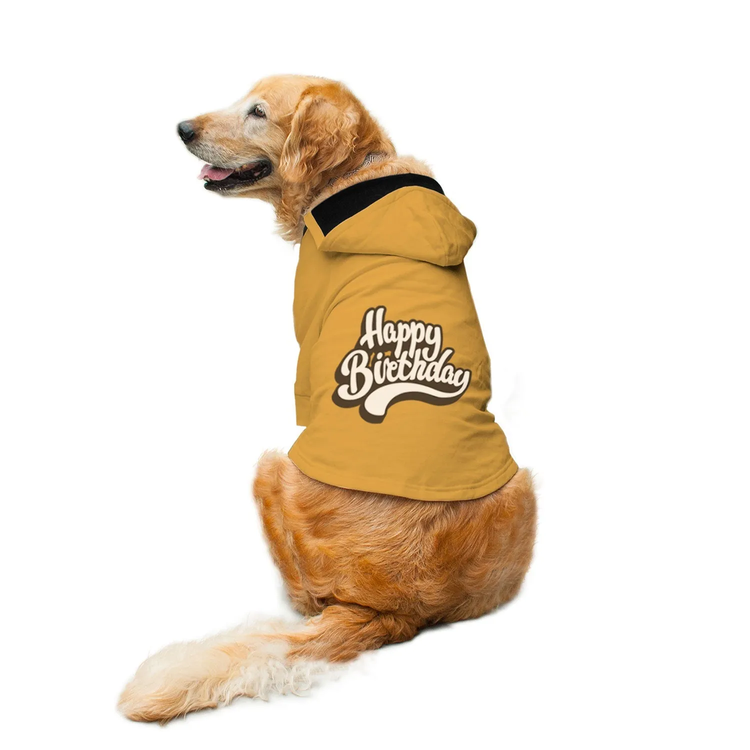 "Happy Birthday" Printed Dog Hoodie Jacket