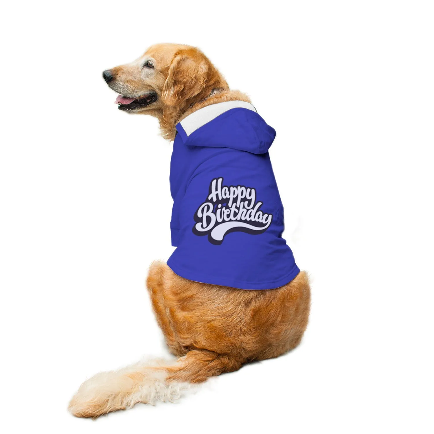 "Happy Birthday" Printed Dog Hoodie Jacket