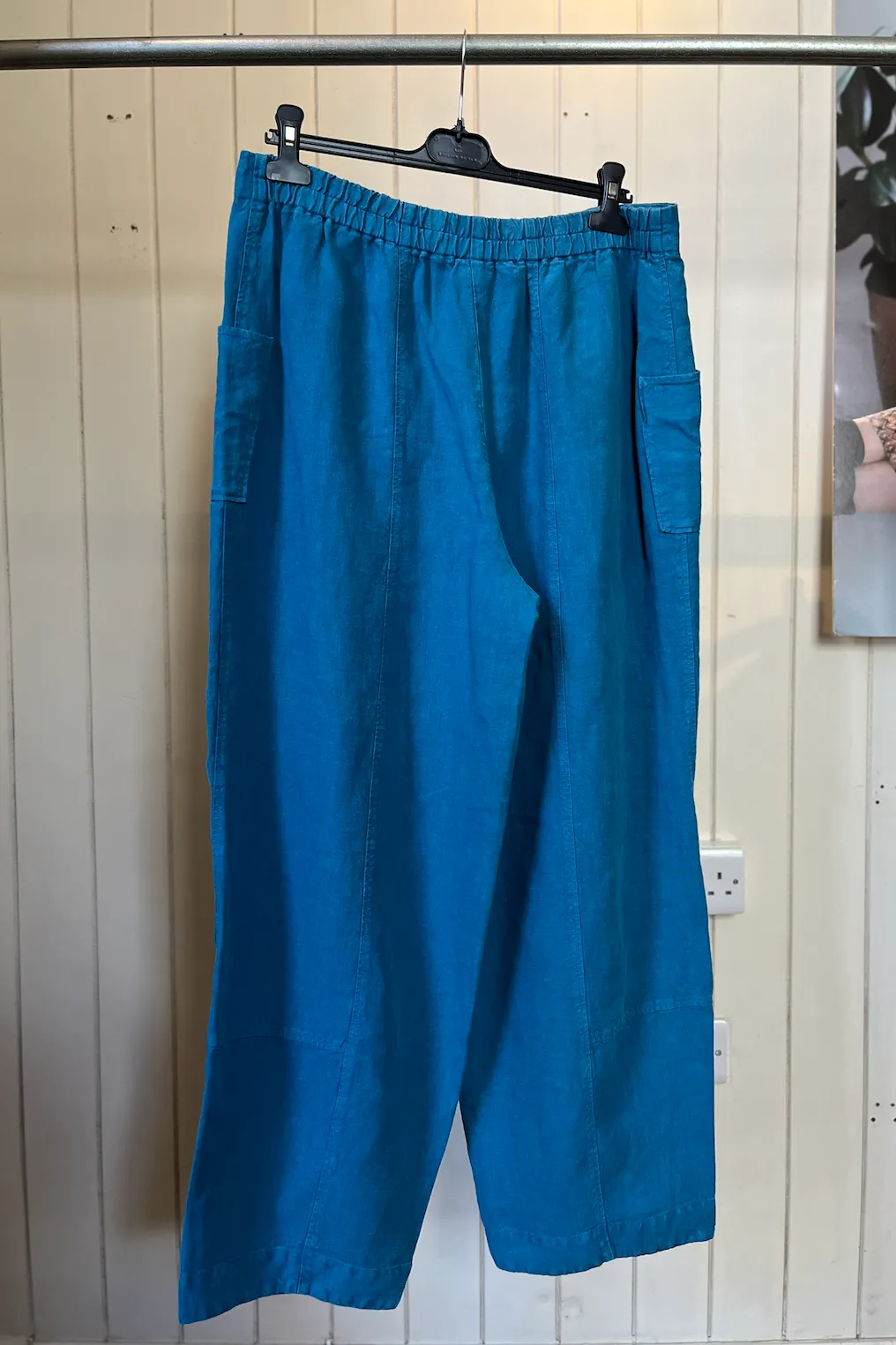 Re-Wear Oska Turquoise Linen Wide Leg Trousers