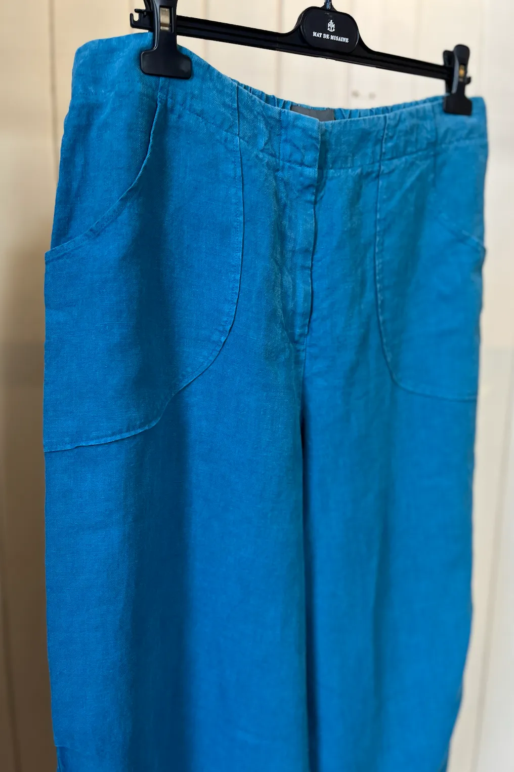 Re-Wear Oska Turquoise Linen Wide Leg Trousers