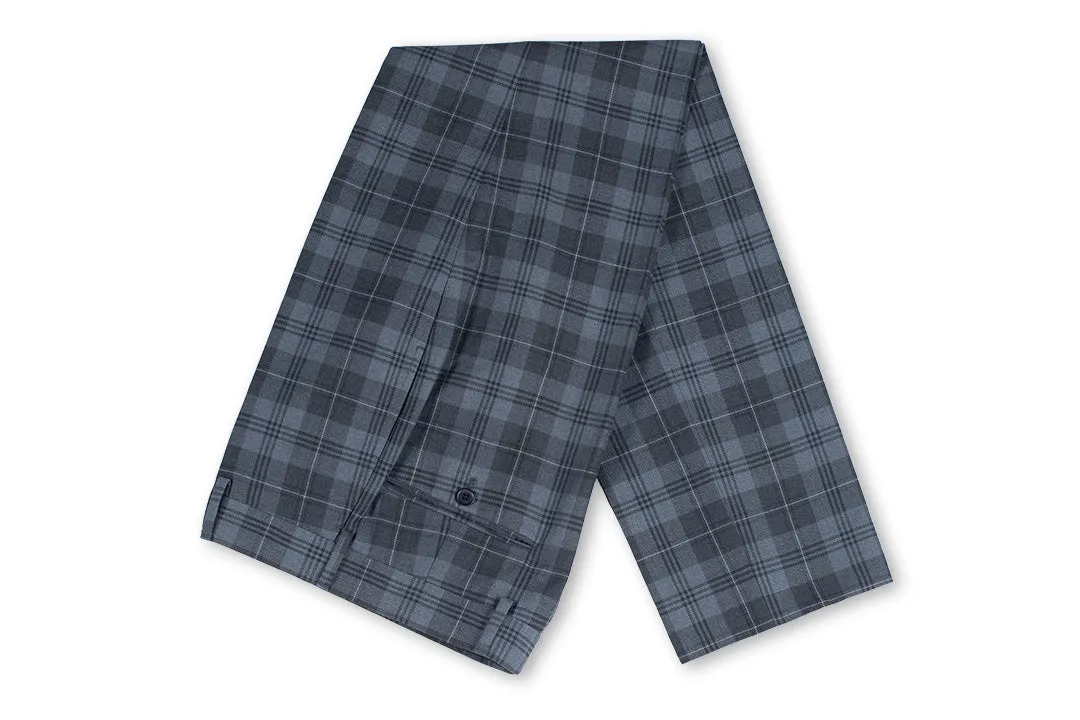 Ready-to-Wear Grey Granite Tartan Trousers