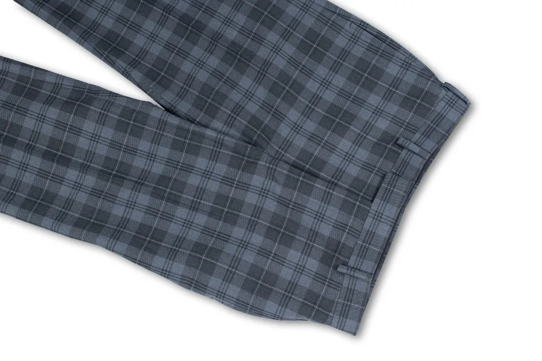 Ready-to-Wear Grey Granite Tartan Trousers