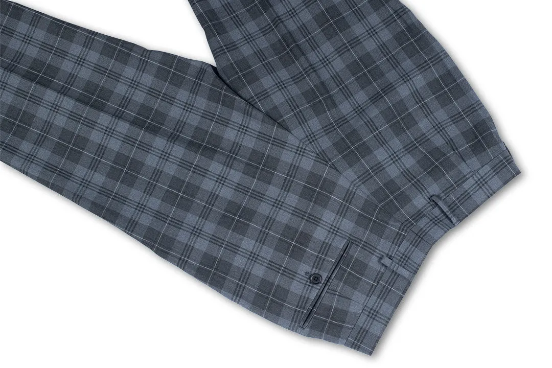 Ready-to-Wear Grey Granite Tartan Trousers