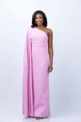 Rebecca Vallance Odetta One Shoulder Gown in Pink