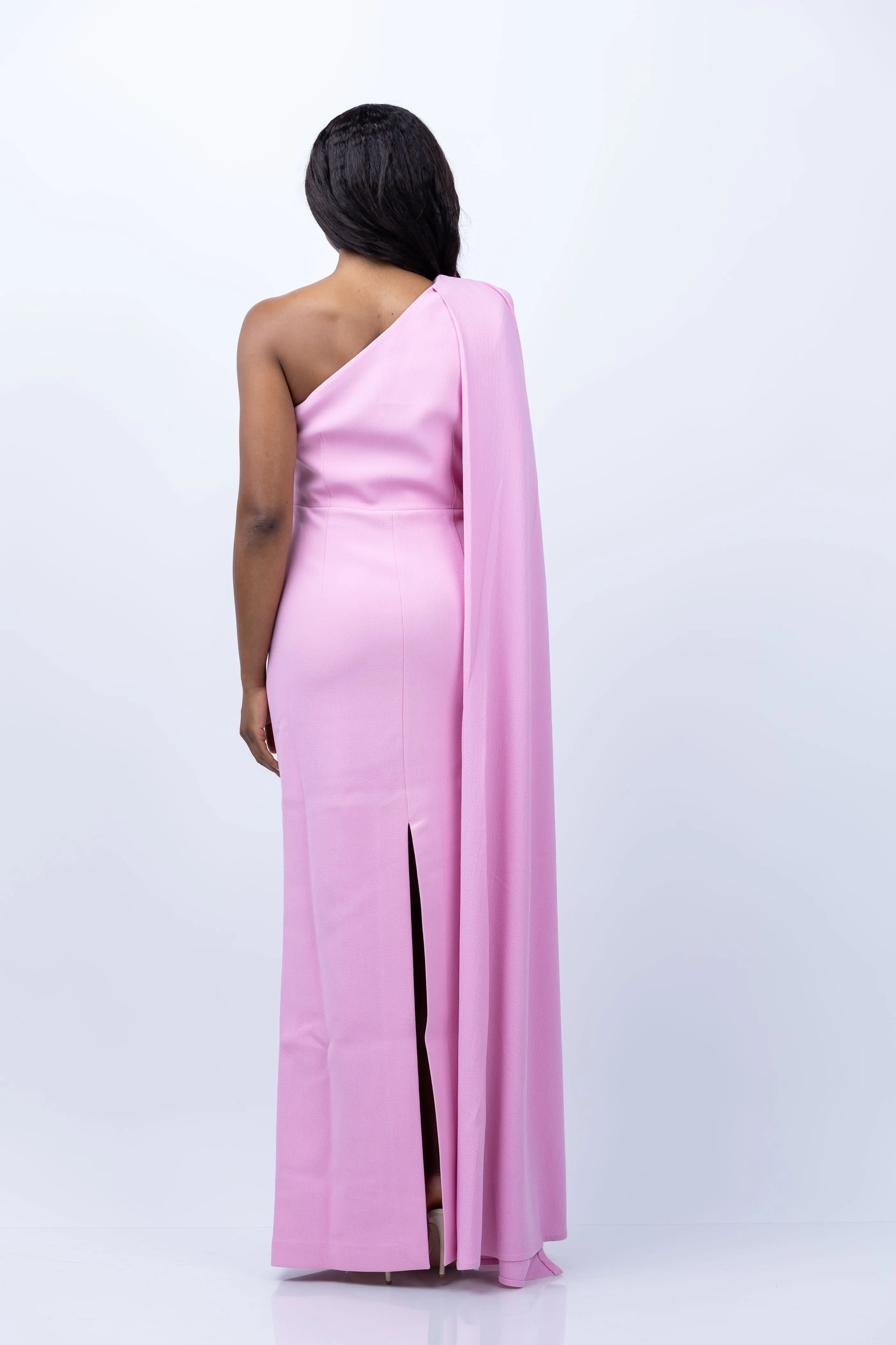 Rebecca Vallance Odetta One Shoulder Gown in Pink