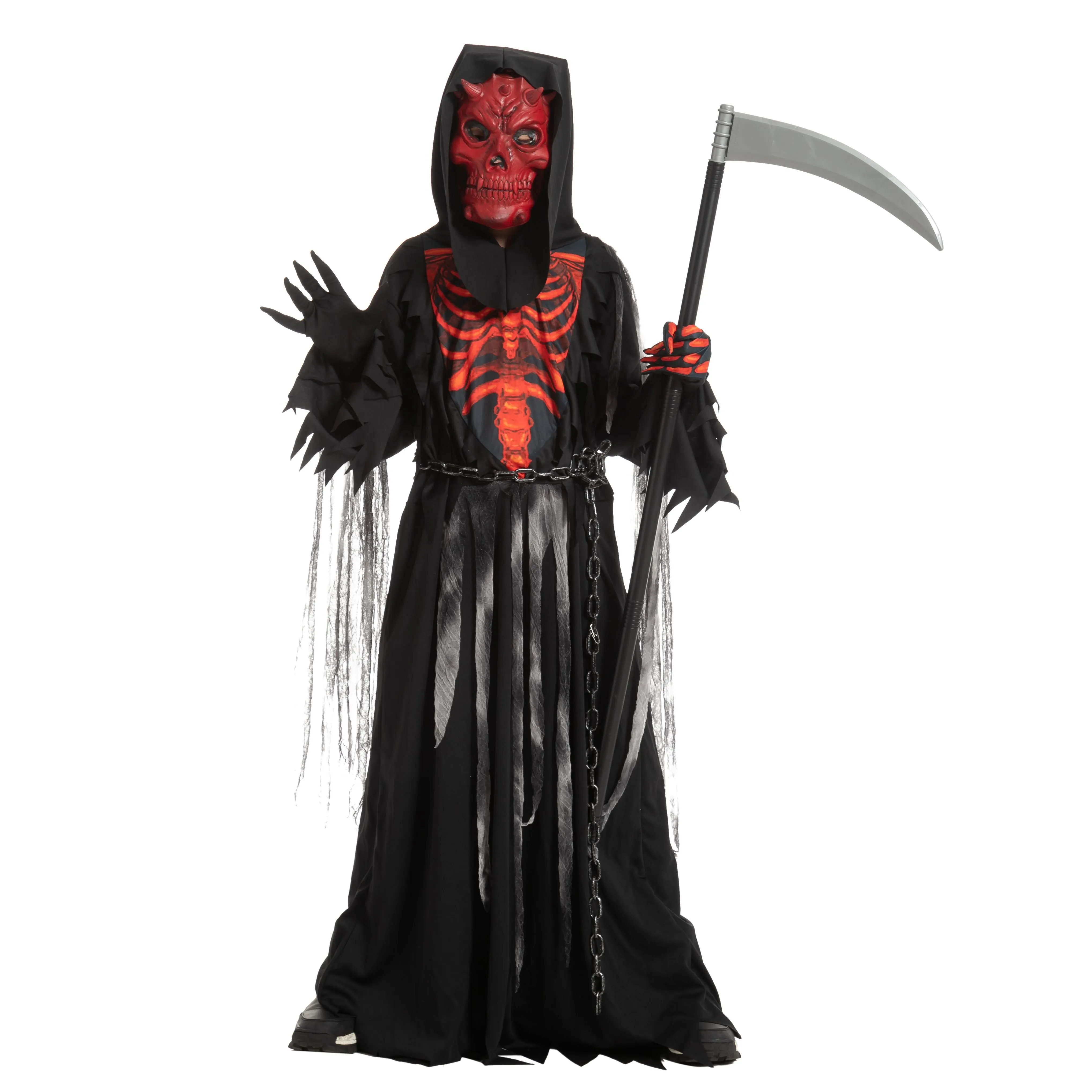 Red Skull Reaper Costume for Boys Cosplay - Child