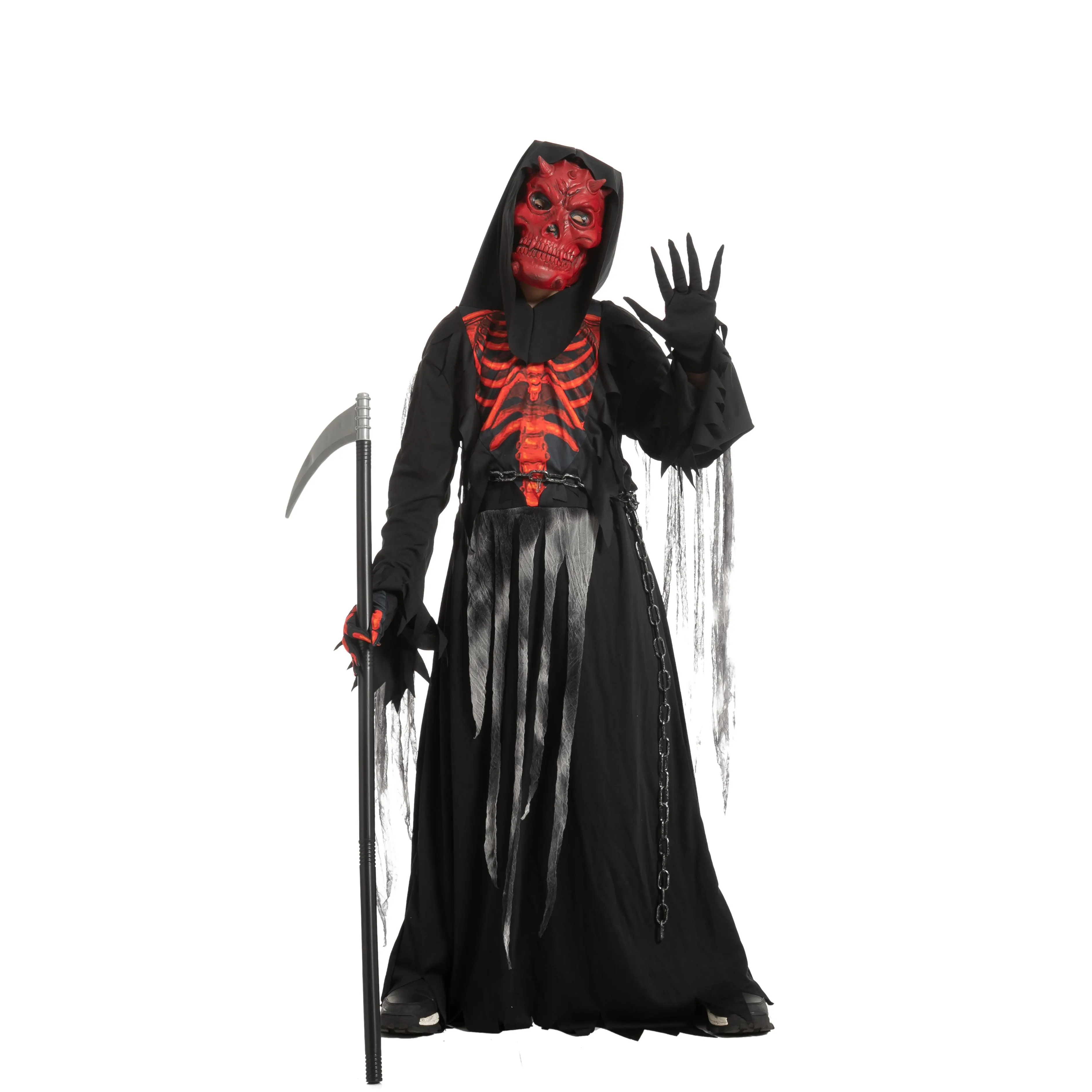 Red Skull Reaper Costume for Boys Cosplay - Child