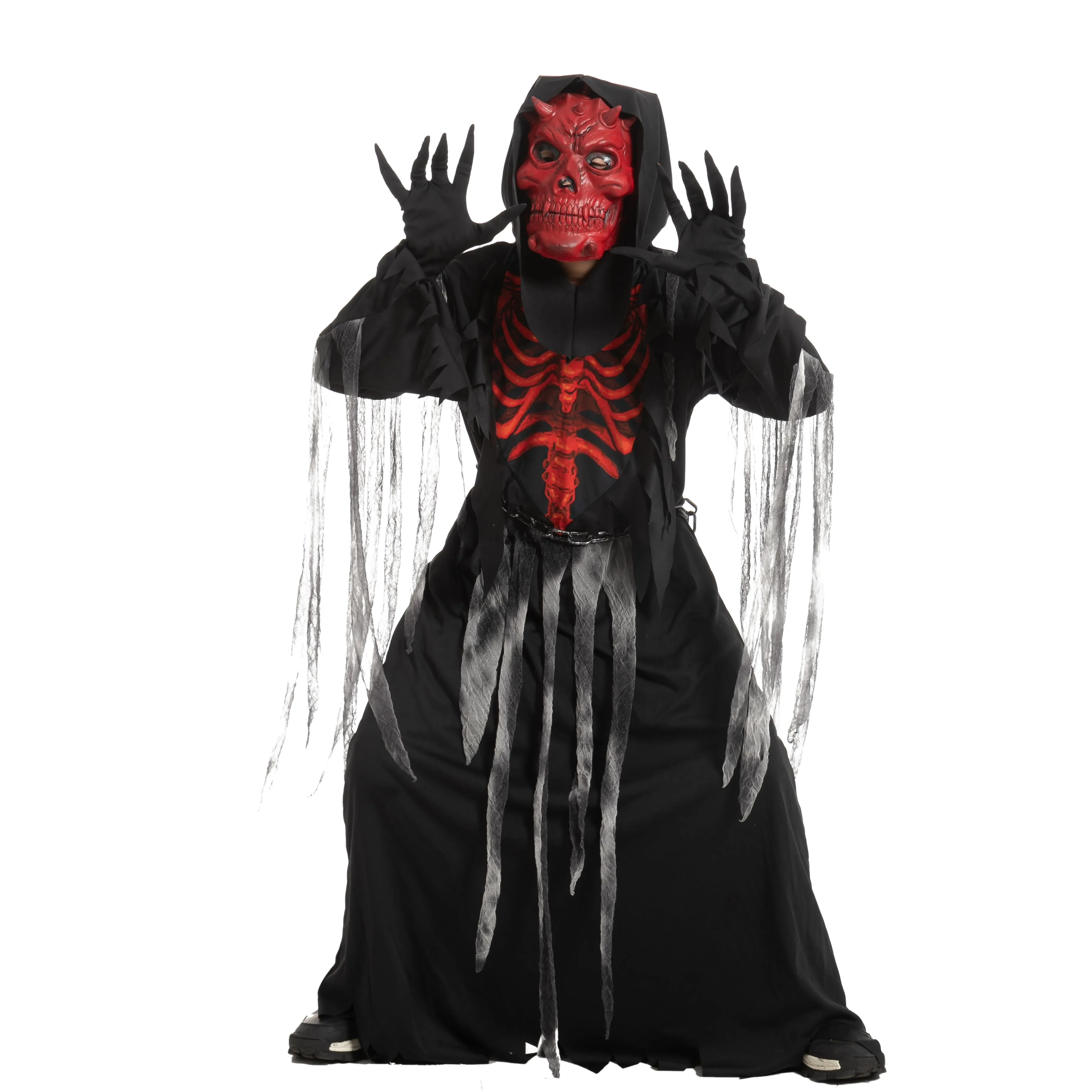 Red Skull Reaper Costume for Boys Cosplay - Child