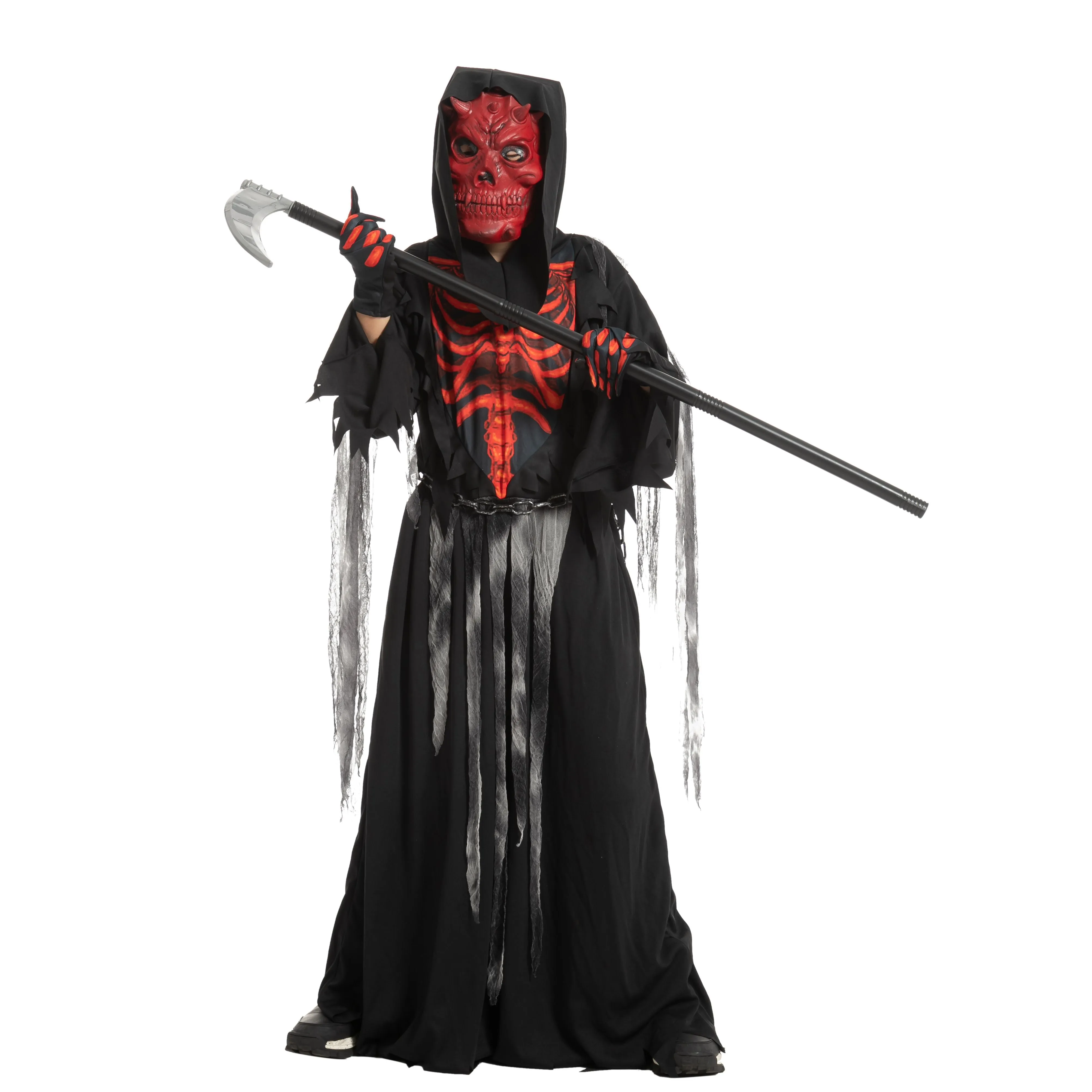 Red Skull Reaper Costume for Boys Cosplay - Child