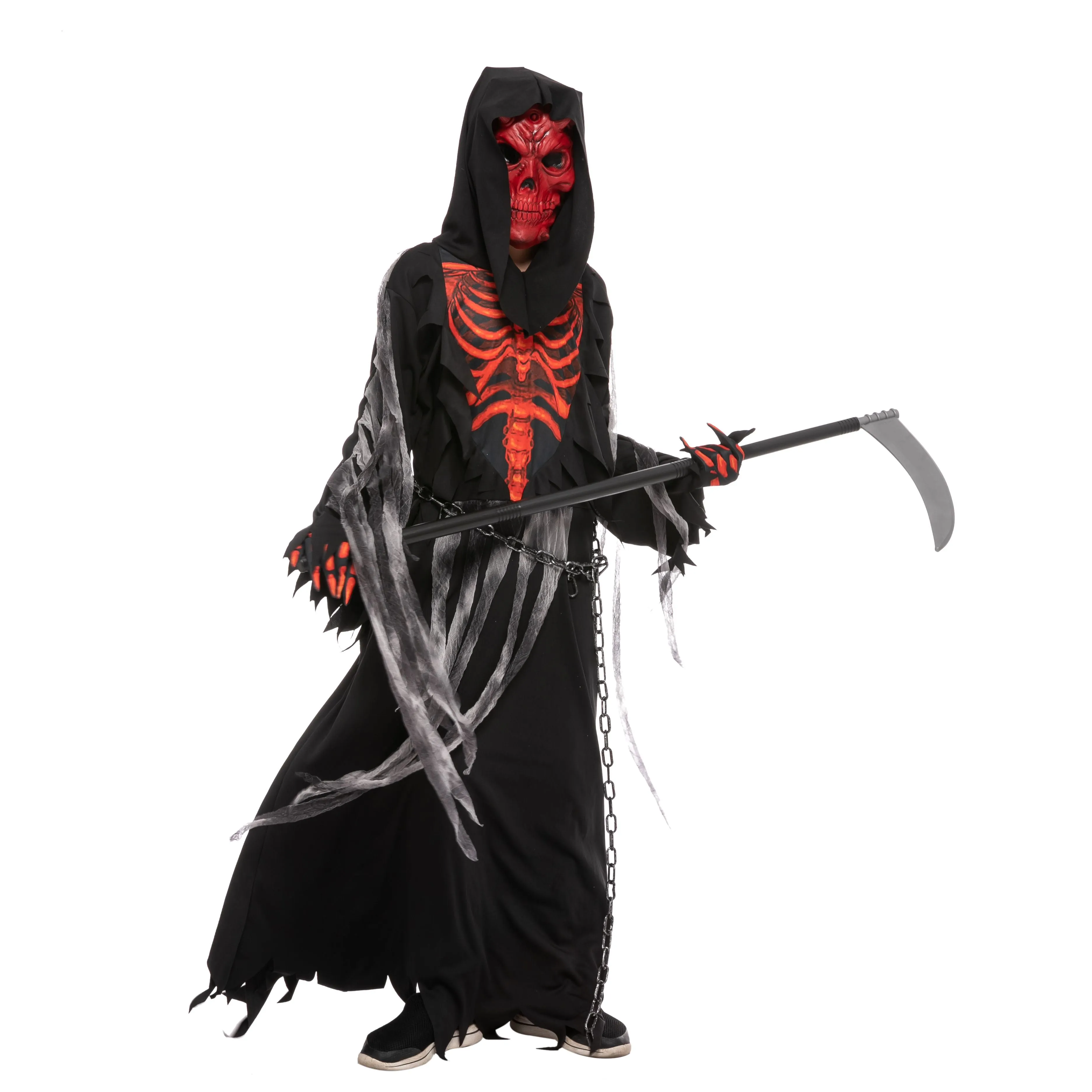 Red Skull Reaper Costume for Boys Cosplay - Child