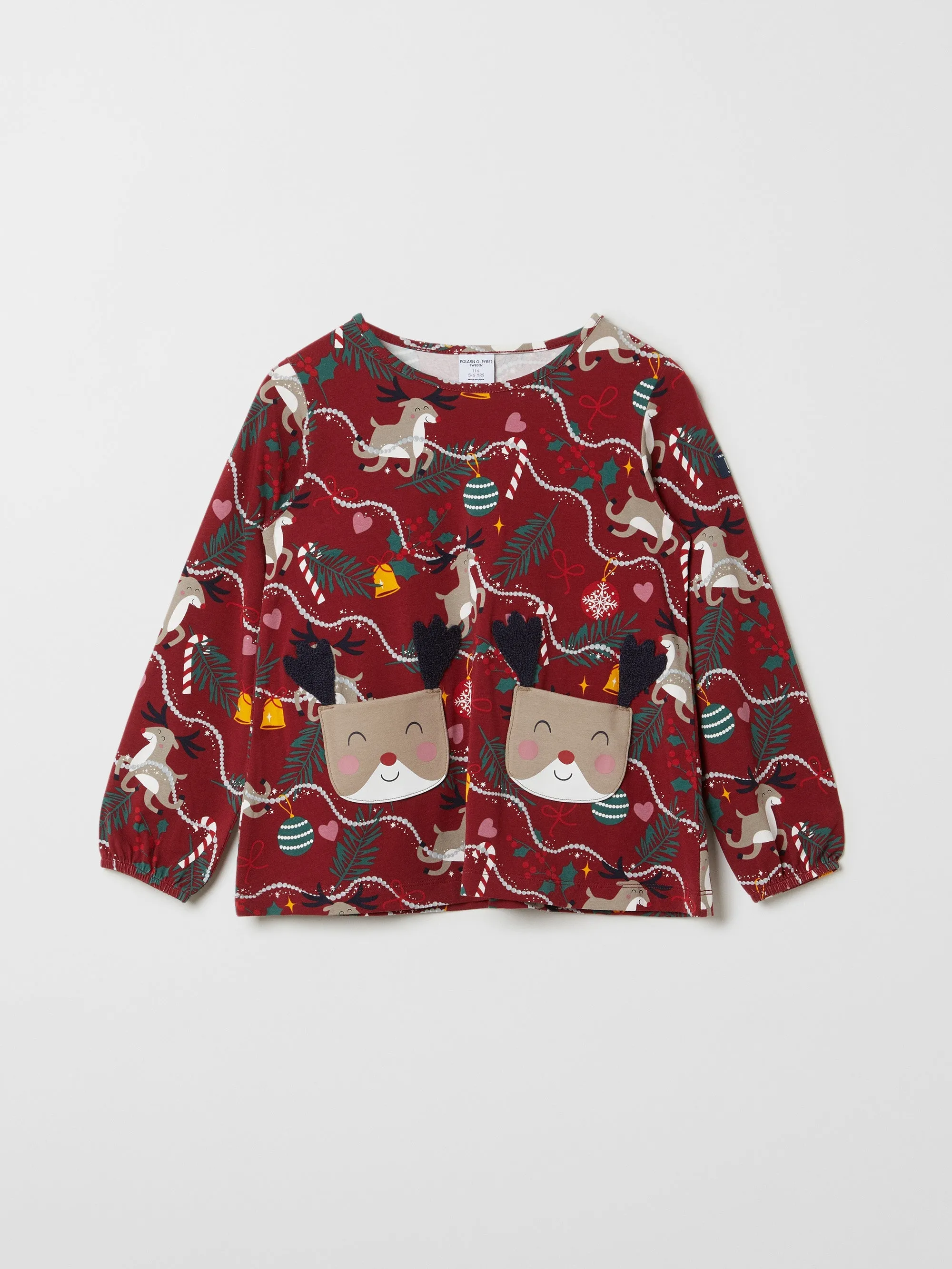 Reindeer Pocket Kids Top