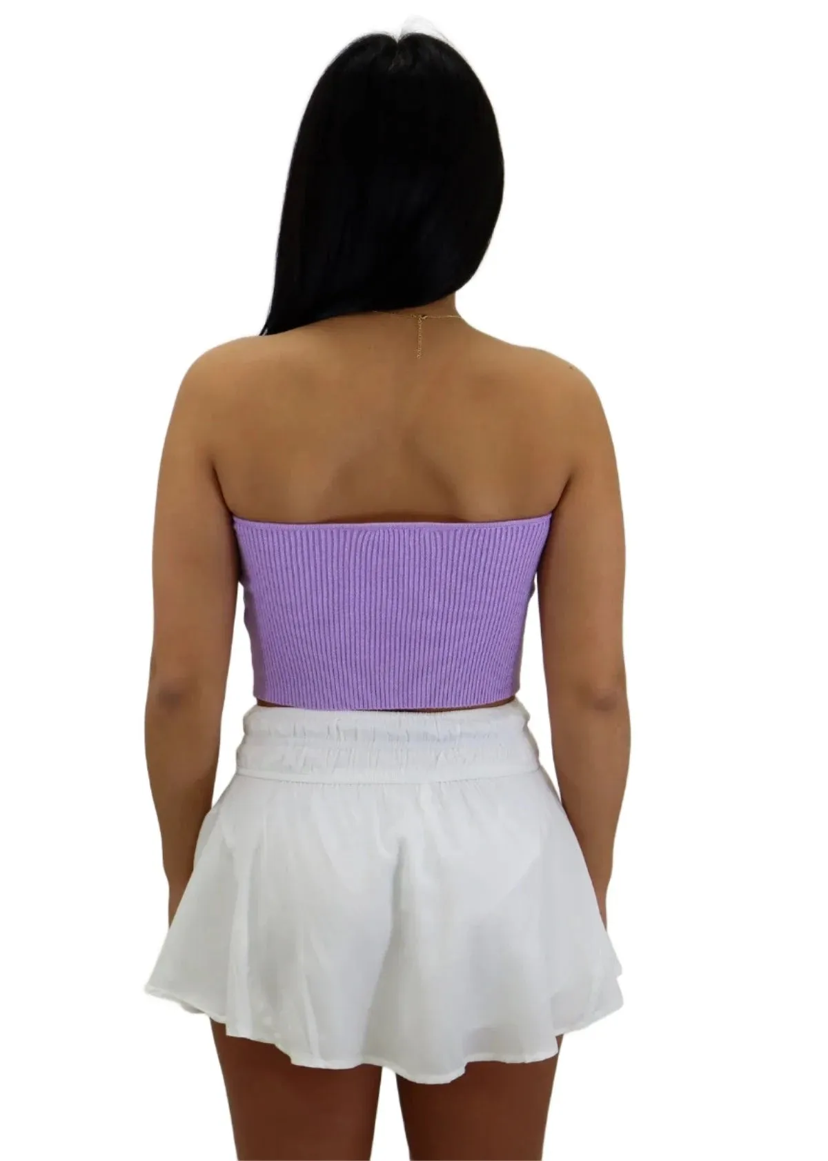 Rock N Rags - "Capital Karma" Tube Top - Lavender - Ribbed Sweetheart Neckline