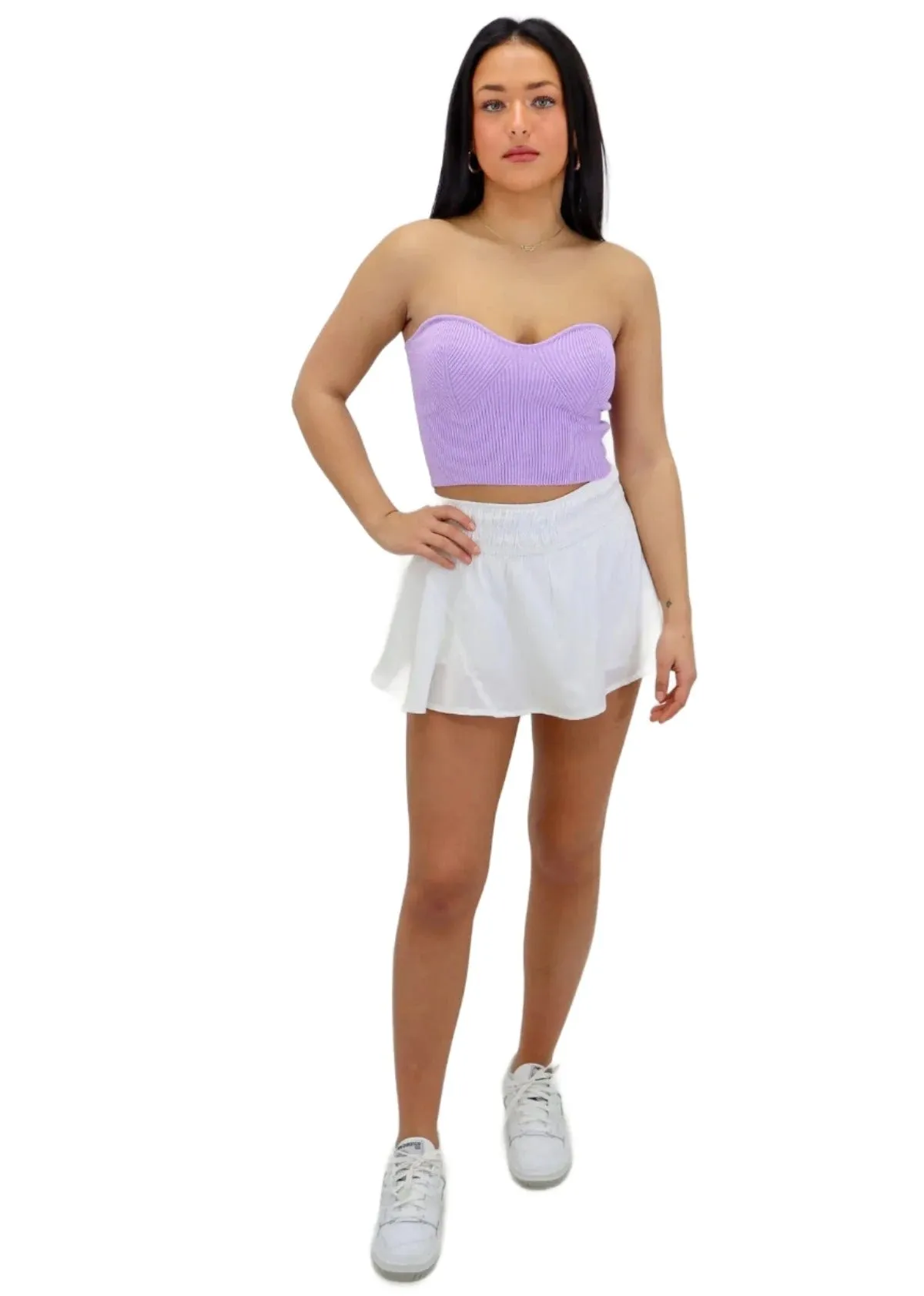 Rock N Rags - "Capital Karma" Tube Top - Lavender - Ribbed Sweetheart Neckline