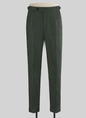 Rope Weave Green Highland Tweed Trousers