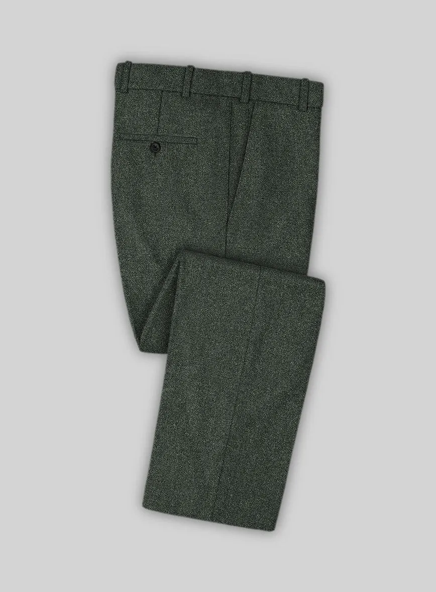 Rope Weave Green Tweed Pants