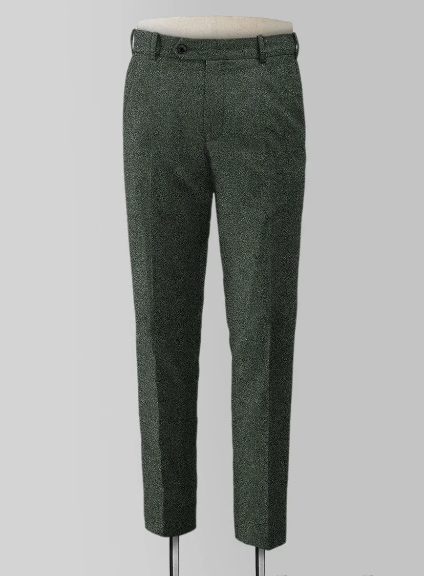 Rope Weave Green Tweed Pants