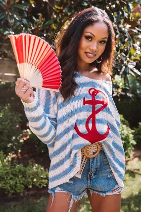 Sail My Way Embroidered Knit Sweater