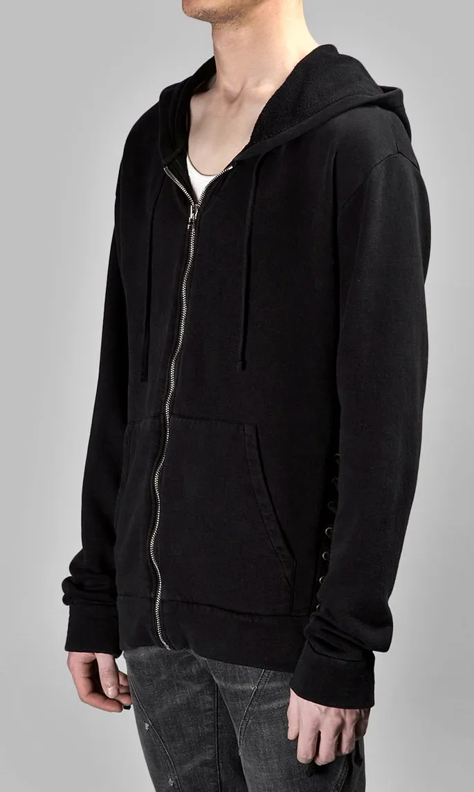 SIDE STRINGS Men's Black Hoodie /Big Hood / Oversized Sweatshirt