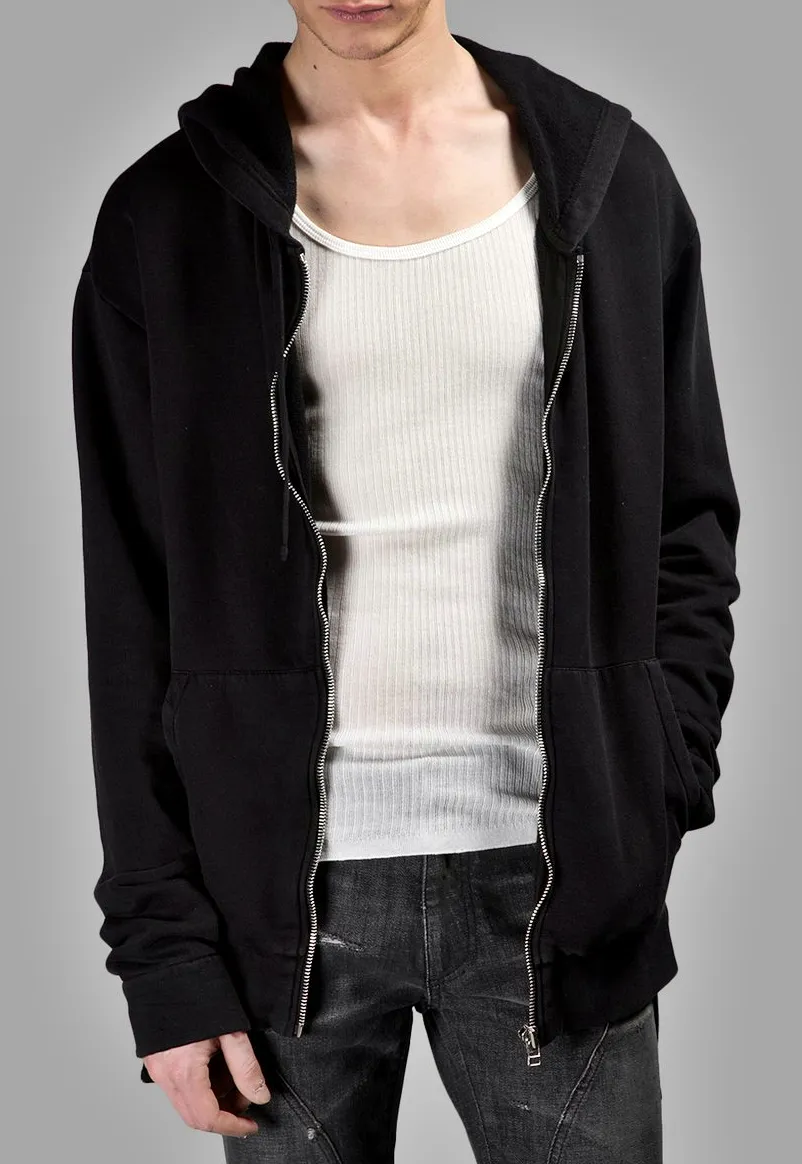 SIDE STRINGS Men's Black Hoodie /Big Hood / Oversized Sweatshirt