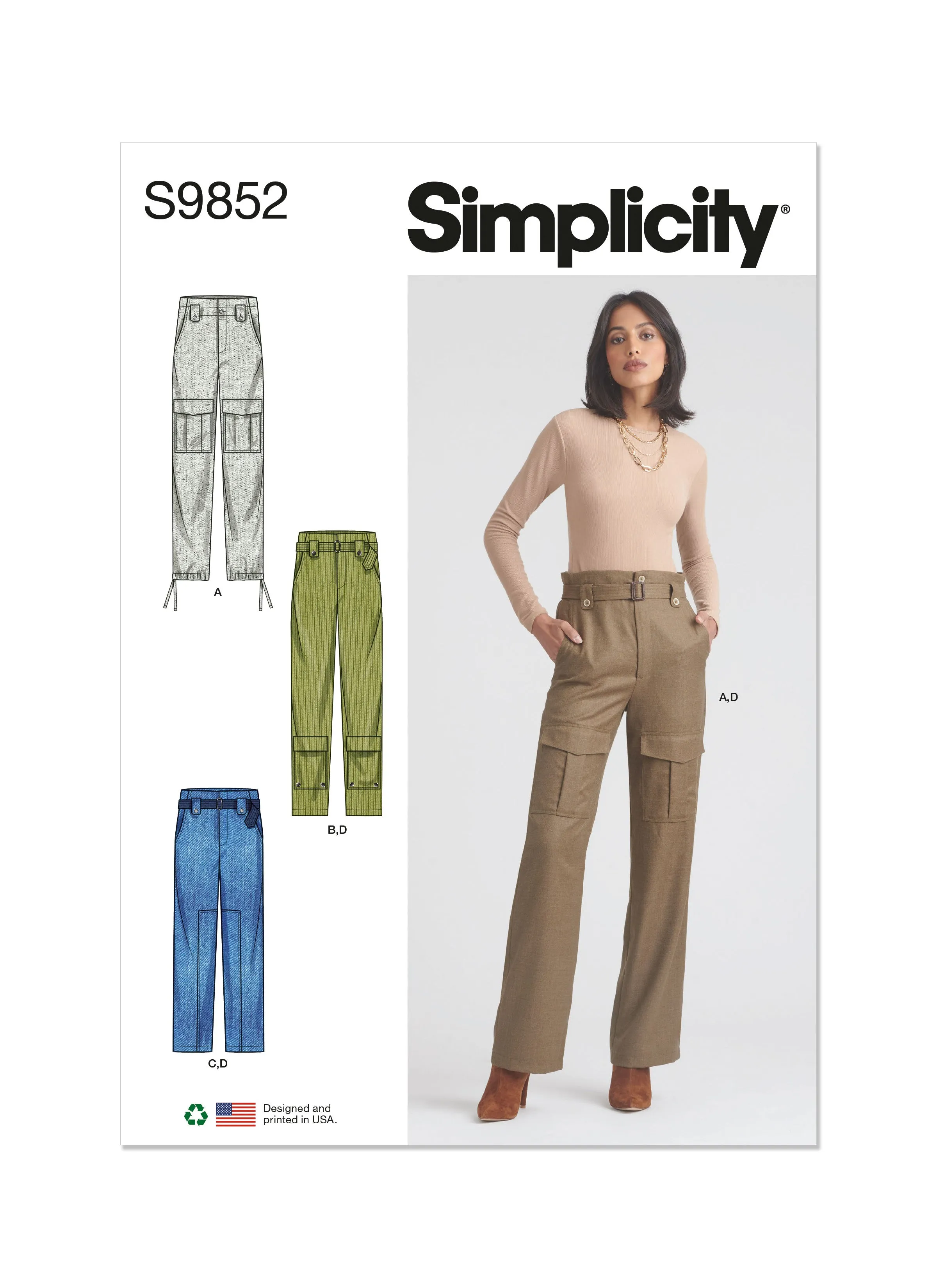 Simplicity Pattern S9852 Misses' Skirt Pants