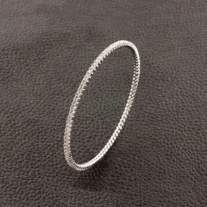 Slip-on Diamond Bangle Bracelet in White Gold