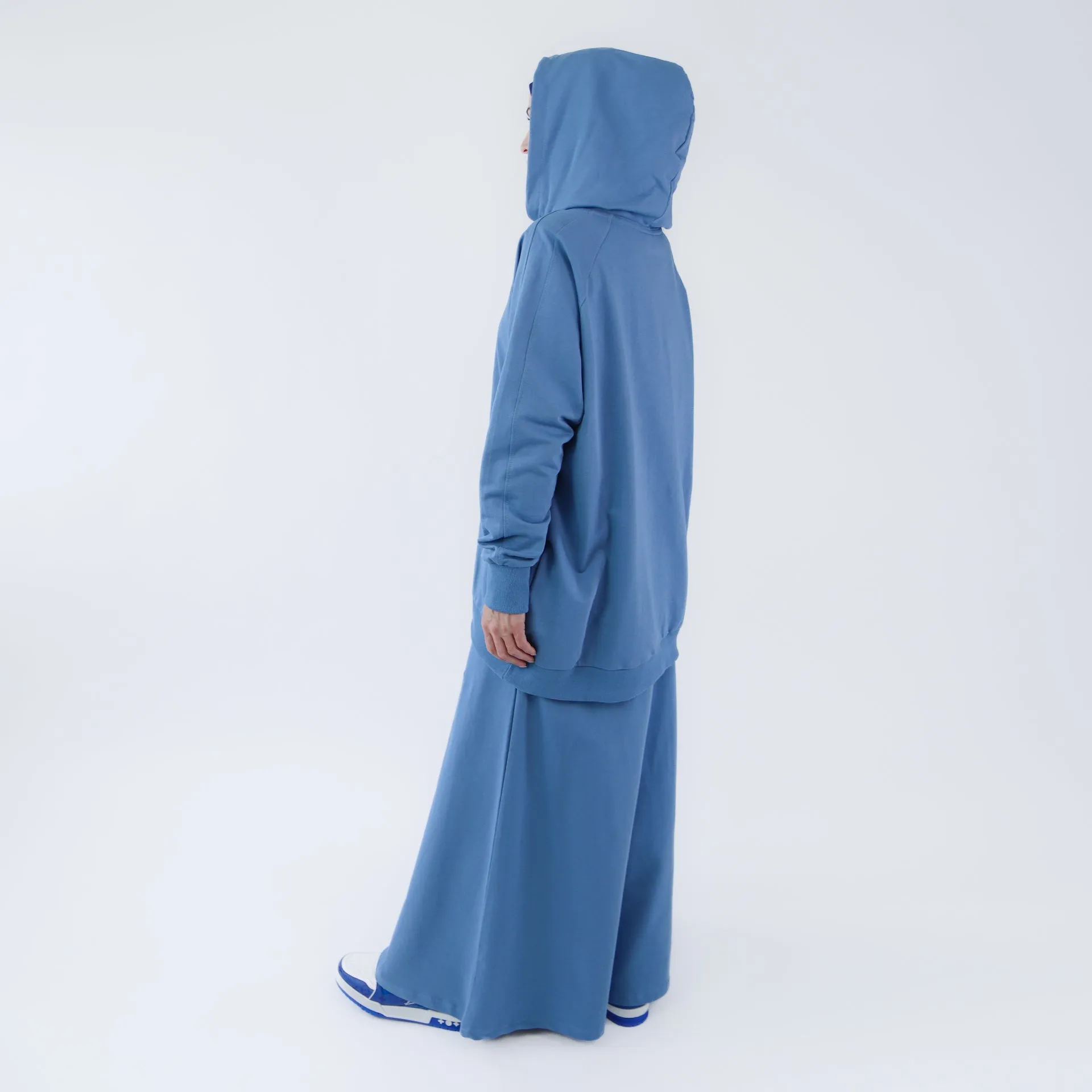 Sport Hijab Style: "Blue Cloud", Tracksuit - Hoodie with Skirt