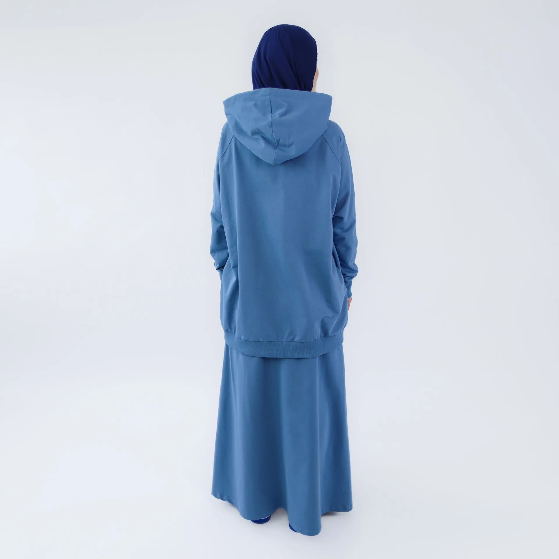 Sport Hijab Style: "Blue Cloud", Tracksuit - Hoodie with Skirt