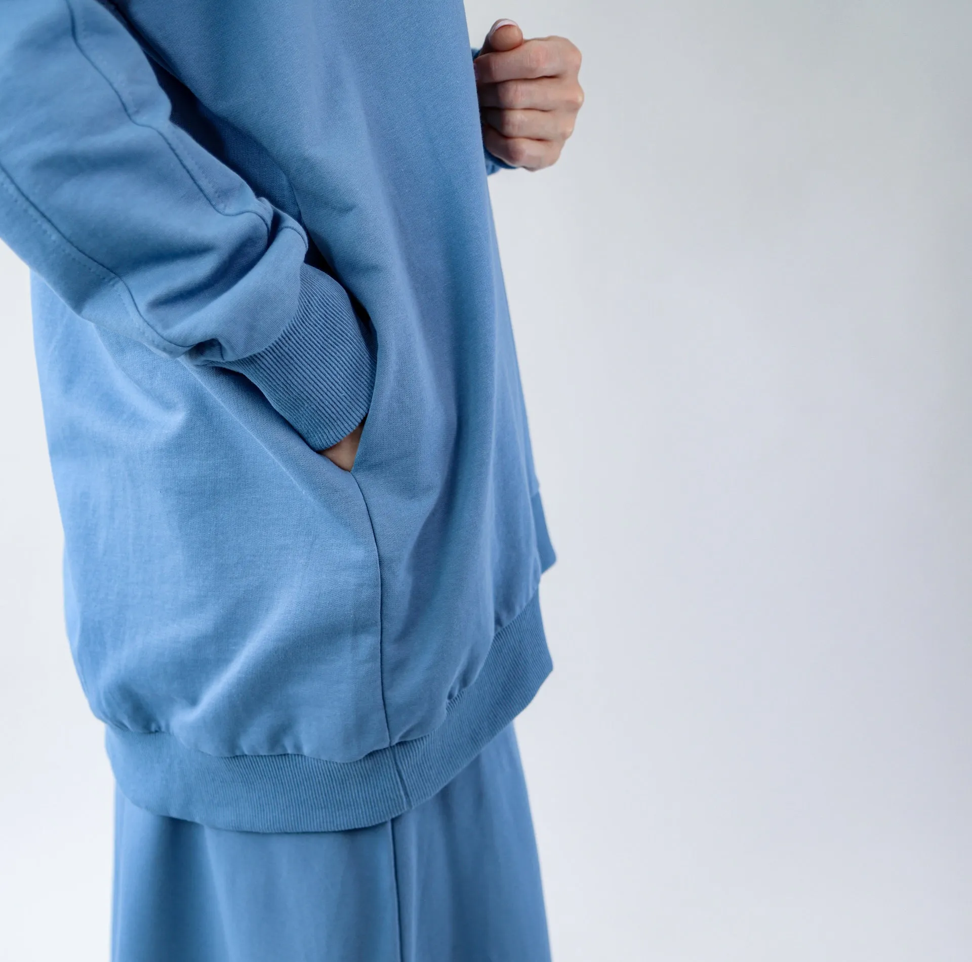 Sport Hijab Style: "Blue Cloud", Tracksuit - Hoodie with Skirt