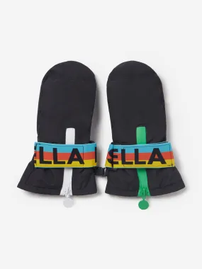 Stella McCartney Kids Logo Ski Mittens in Black