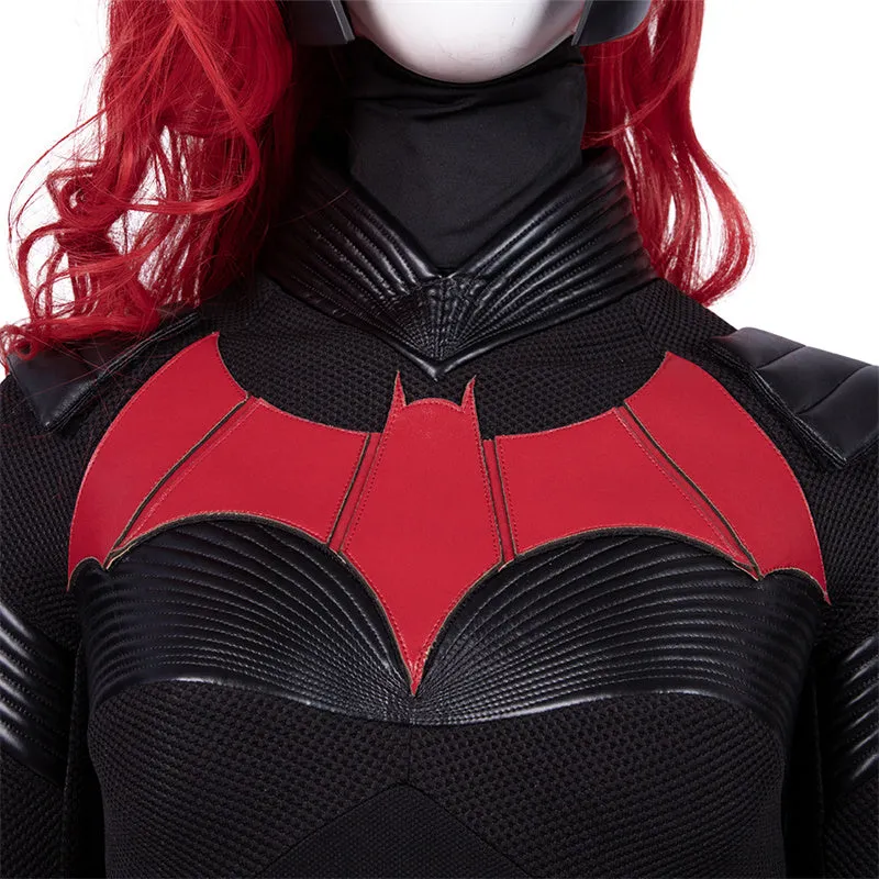 Superhero Batwoman Cosplay Costume Batwoman Bodysuit Mask Wigs Cape Outfit