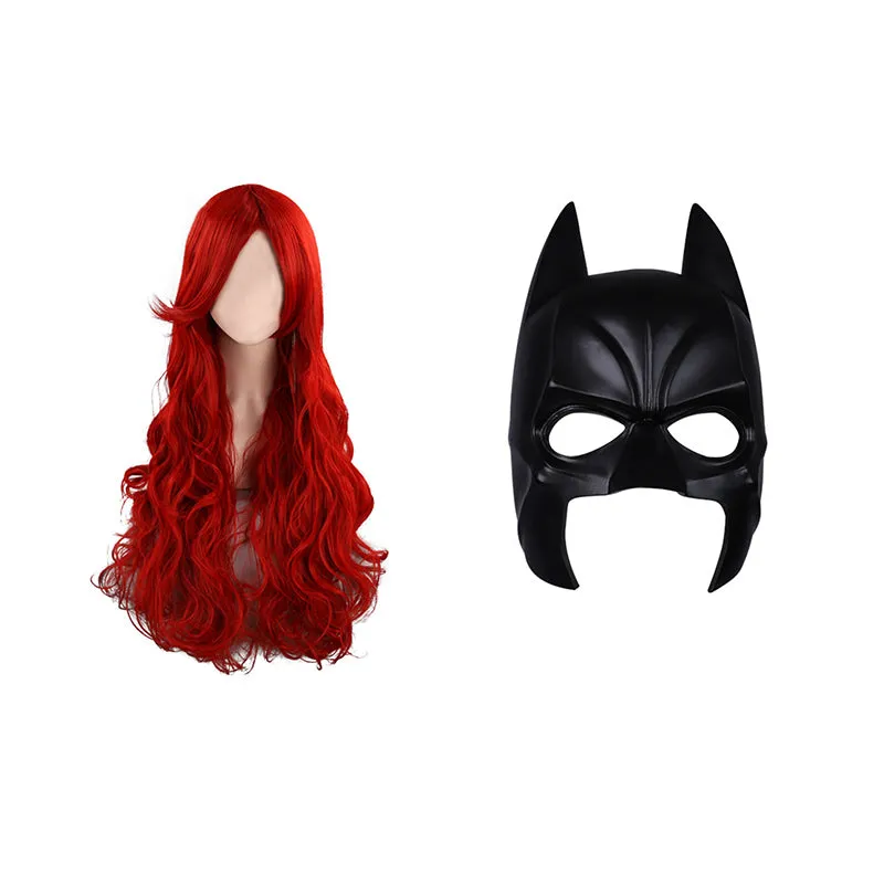 Superhero Batwoman Cosplay Costume Batwoman Bodysuit Mask Wigs Cape Outfit