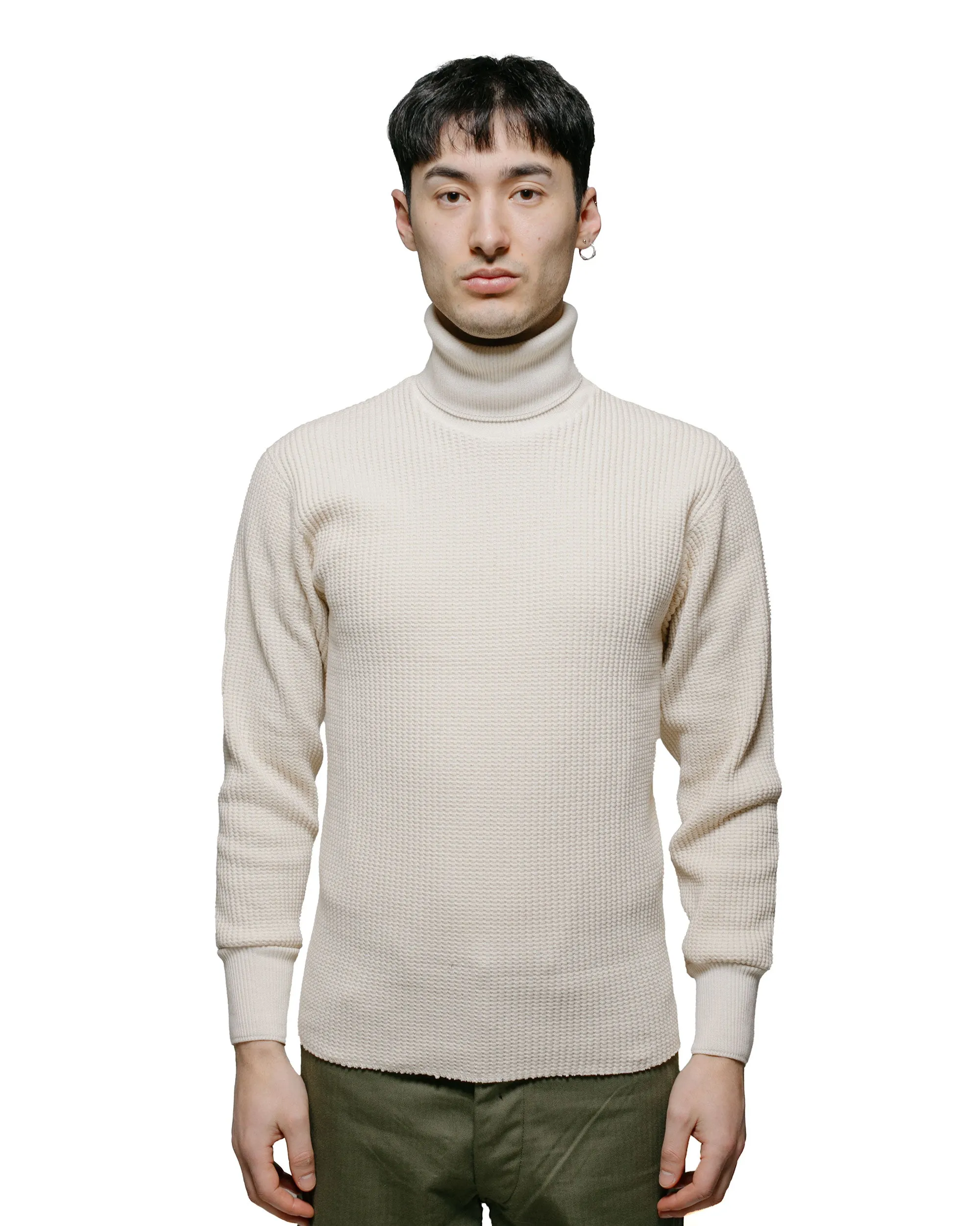 The Real McCoy's MC23110 High Neck Thermal Shirt Ecru