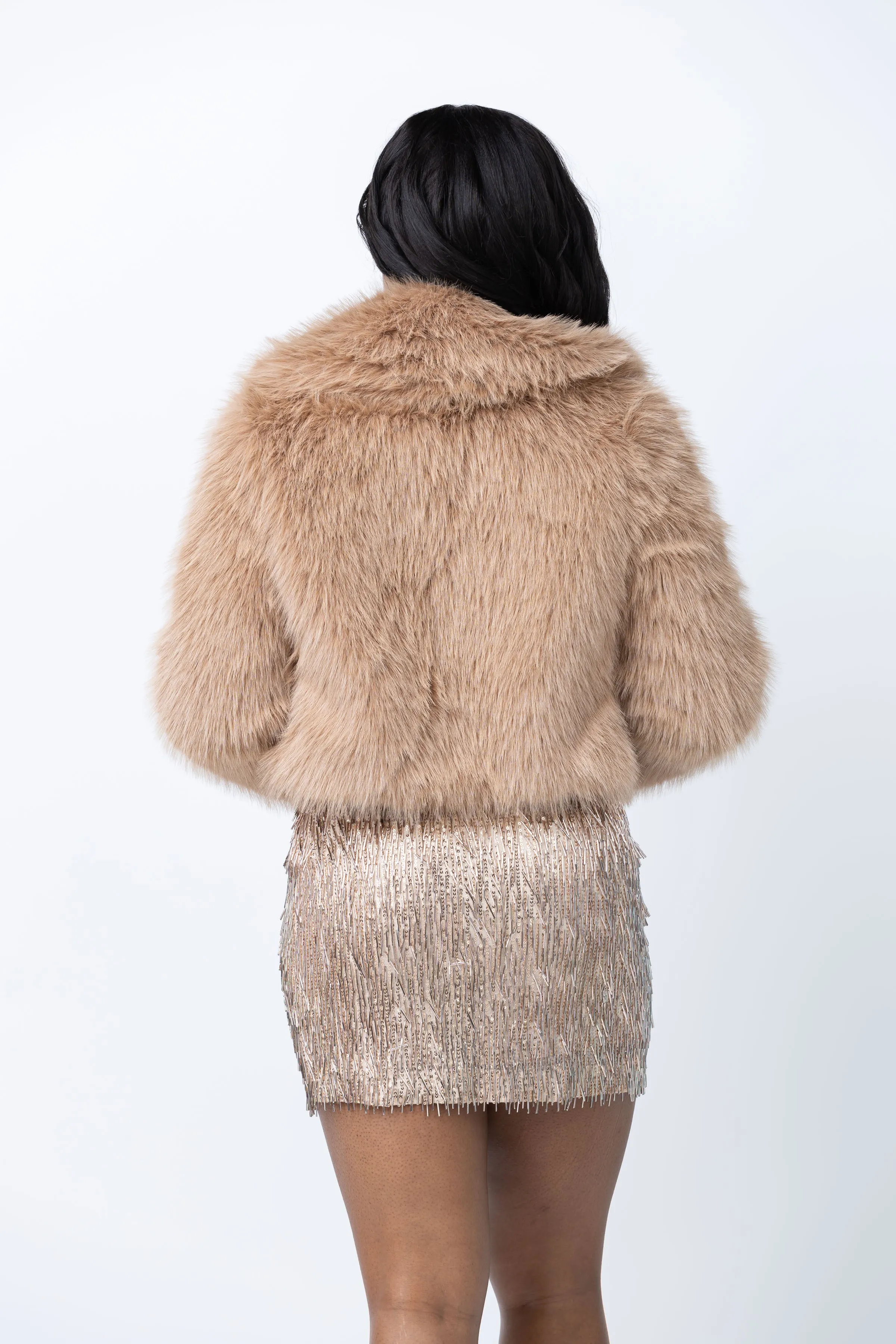 The Sei Faux Fur Bomber in Mink