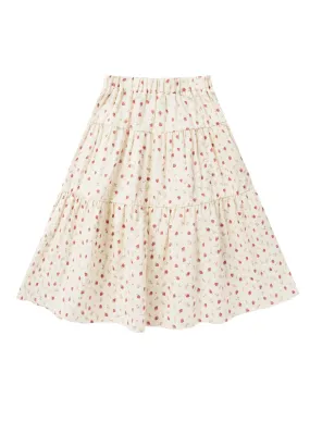 The Tiered Midi Skirt by Rylee   Cru - Strawberry Field - KIDS