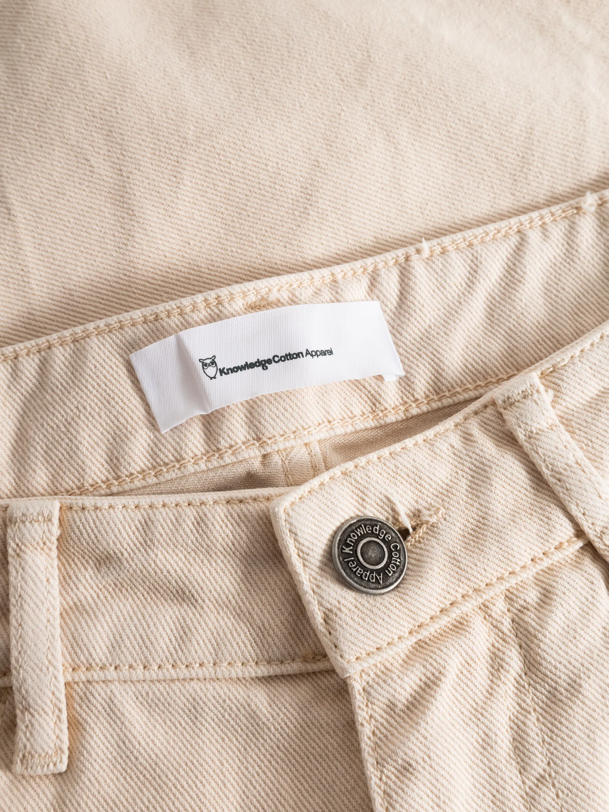 TIM tapered fit twill 5-pocket pants - Buttercream