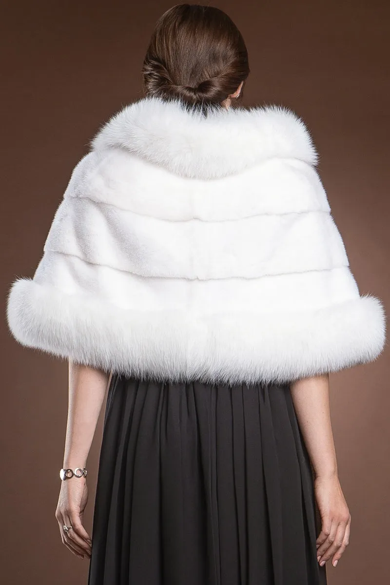 Traditional Horizontal Mink - Fox Fur Cape