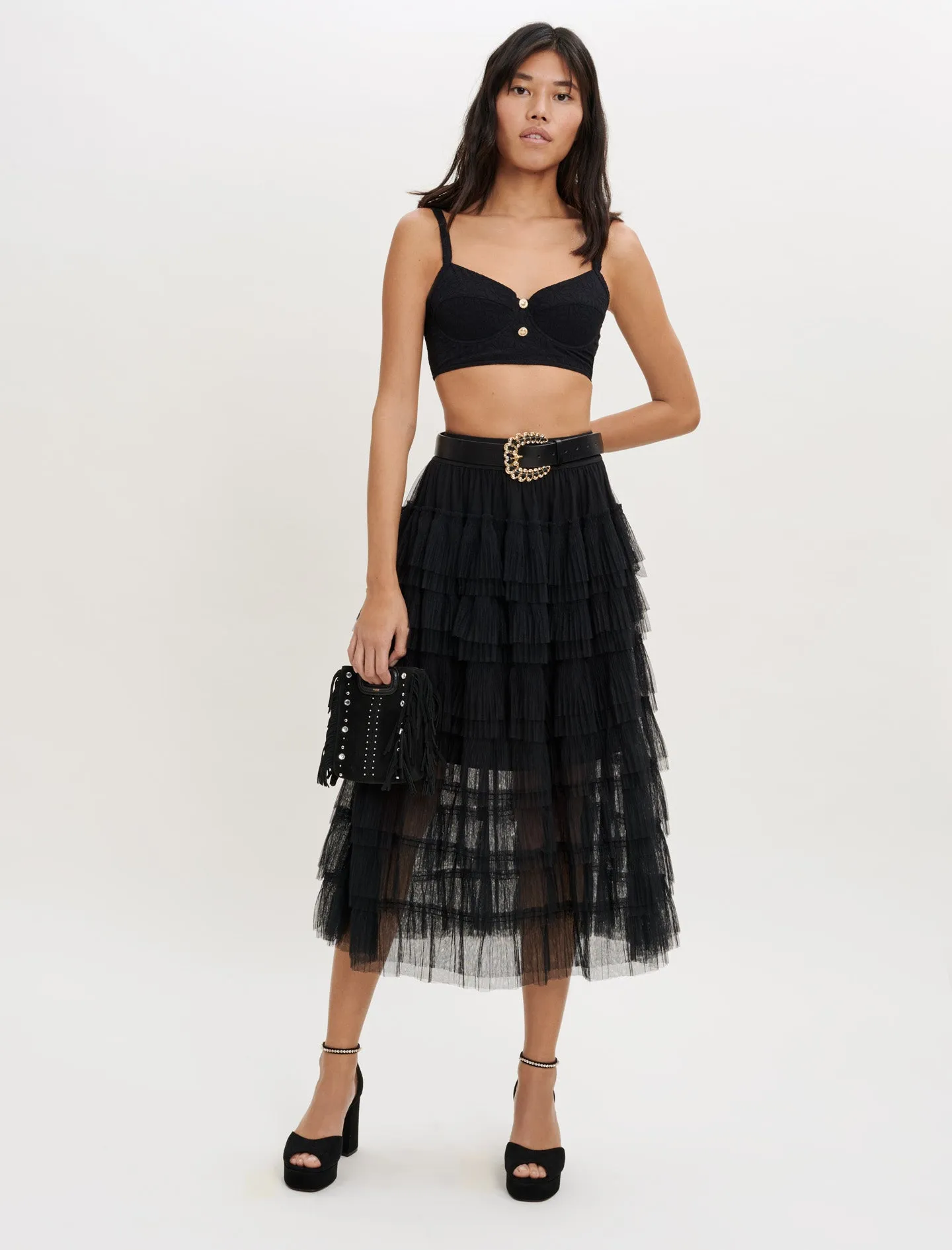 Tulle Midi Skirt