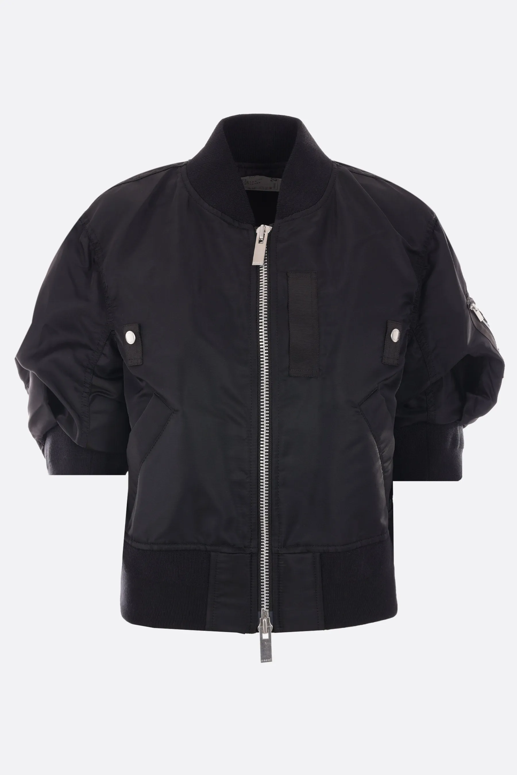 twill short-sleeved bomber jacket