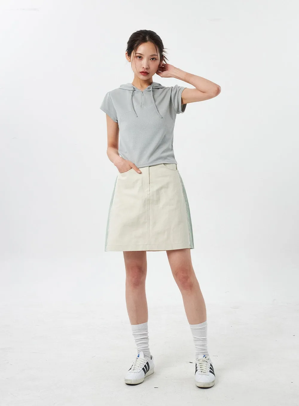 Two Color Mini Skirt CY303