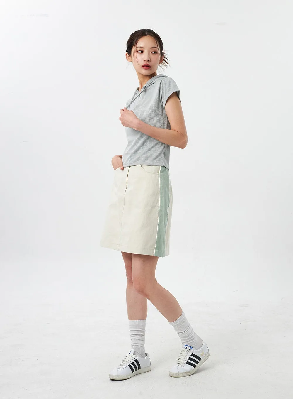 Two Color Mini Skirt CY303