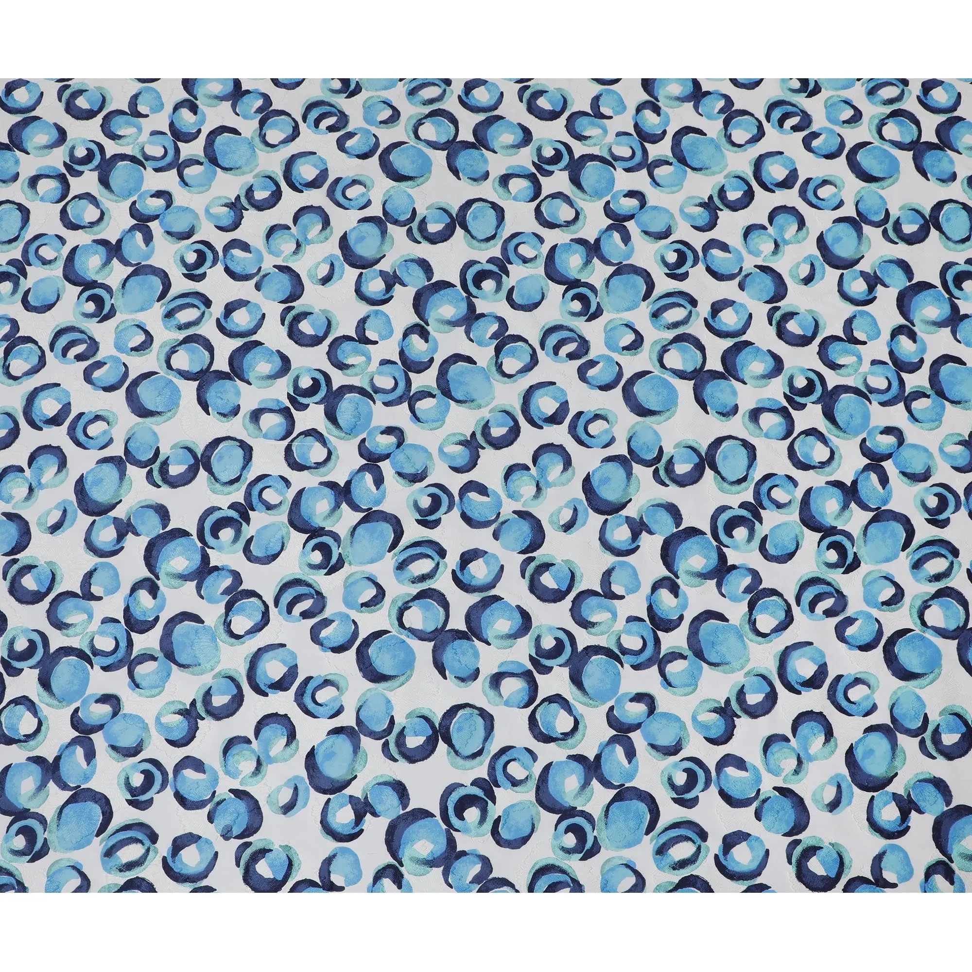 Uragiri Cotton Voile Fabric with Jacquard, 110 cm Width, Blue and White Circle Design-D19962