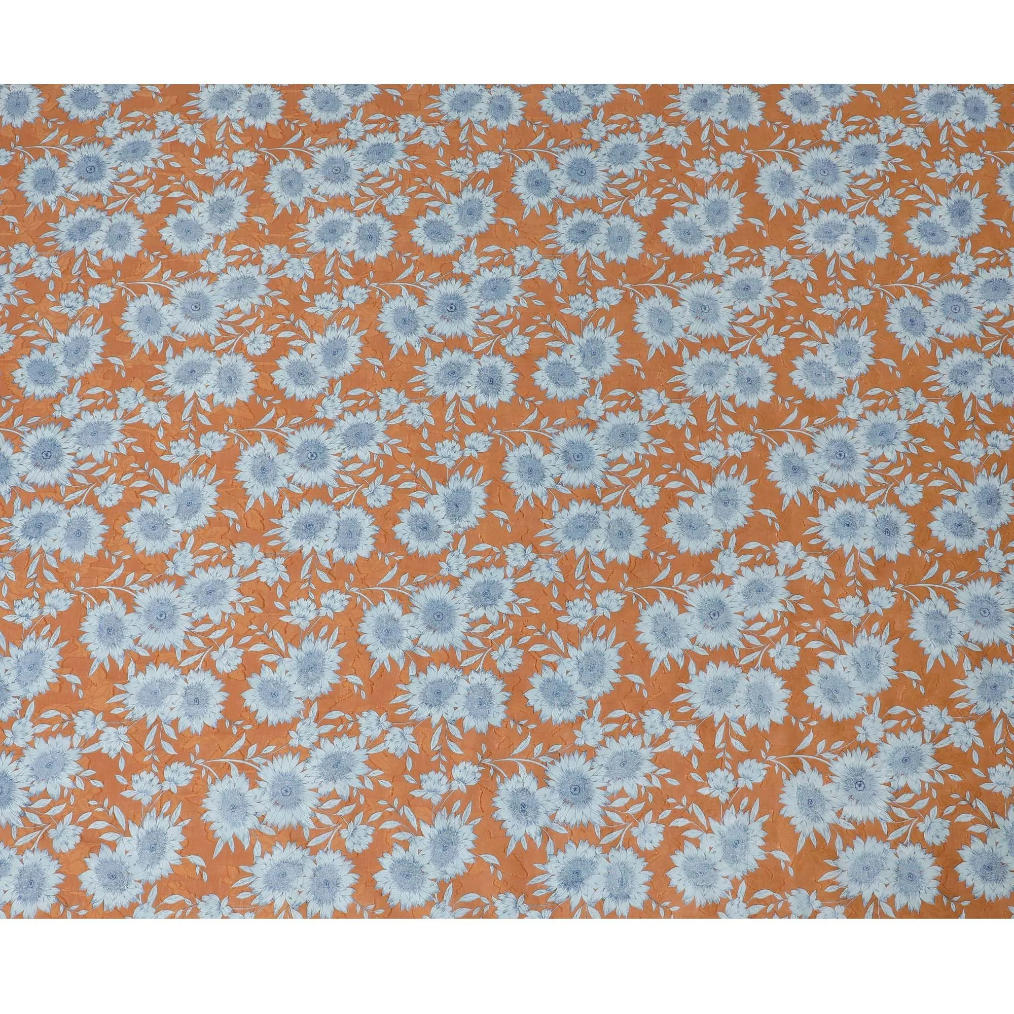 Uragiri Orange Cornflower Cotton Voile Fabric - 110cm Wide, Japanese Printed-D17743