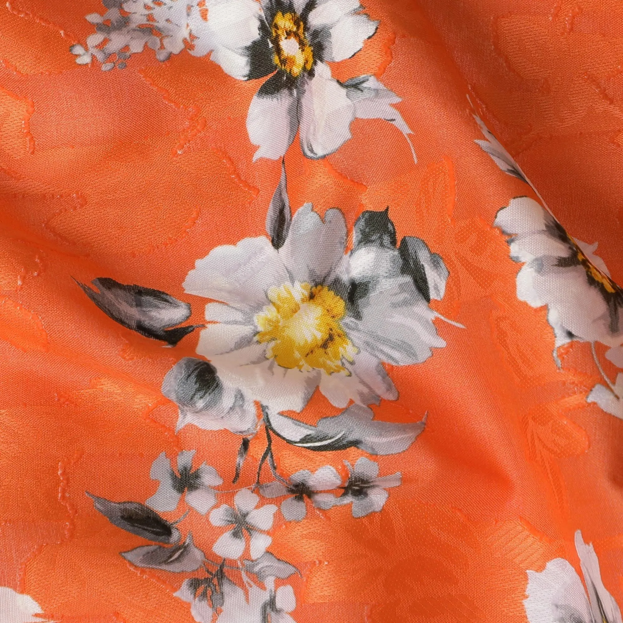 Uragiri Orange Meadow Cotton Voile Fabric - Japanese Crafted, 110cm Wide-D17740