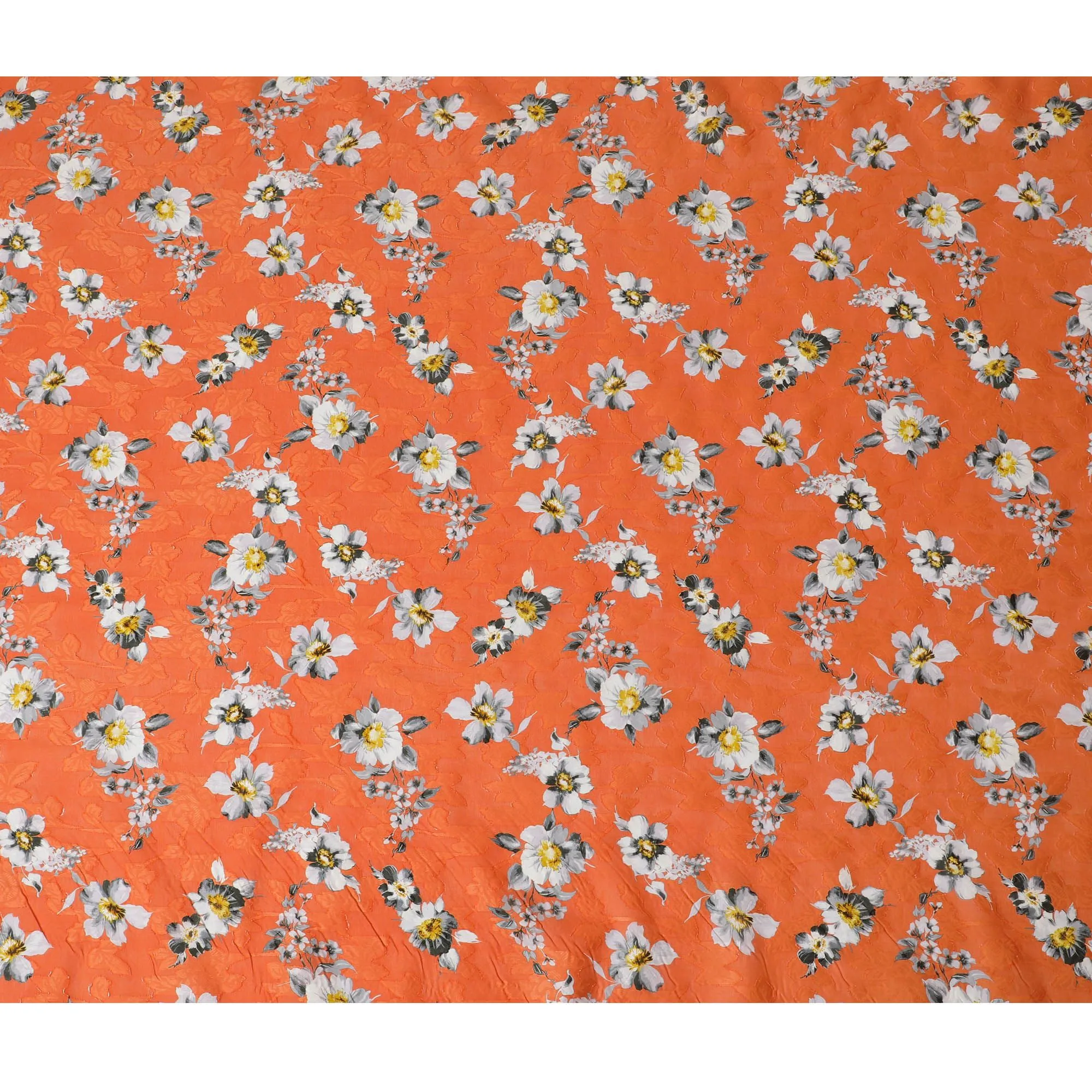 Uragiri Orange Meadow Cotton Voile Fabric - Japanese Crafted, 110cm Wide-D17740