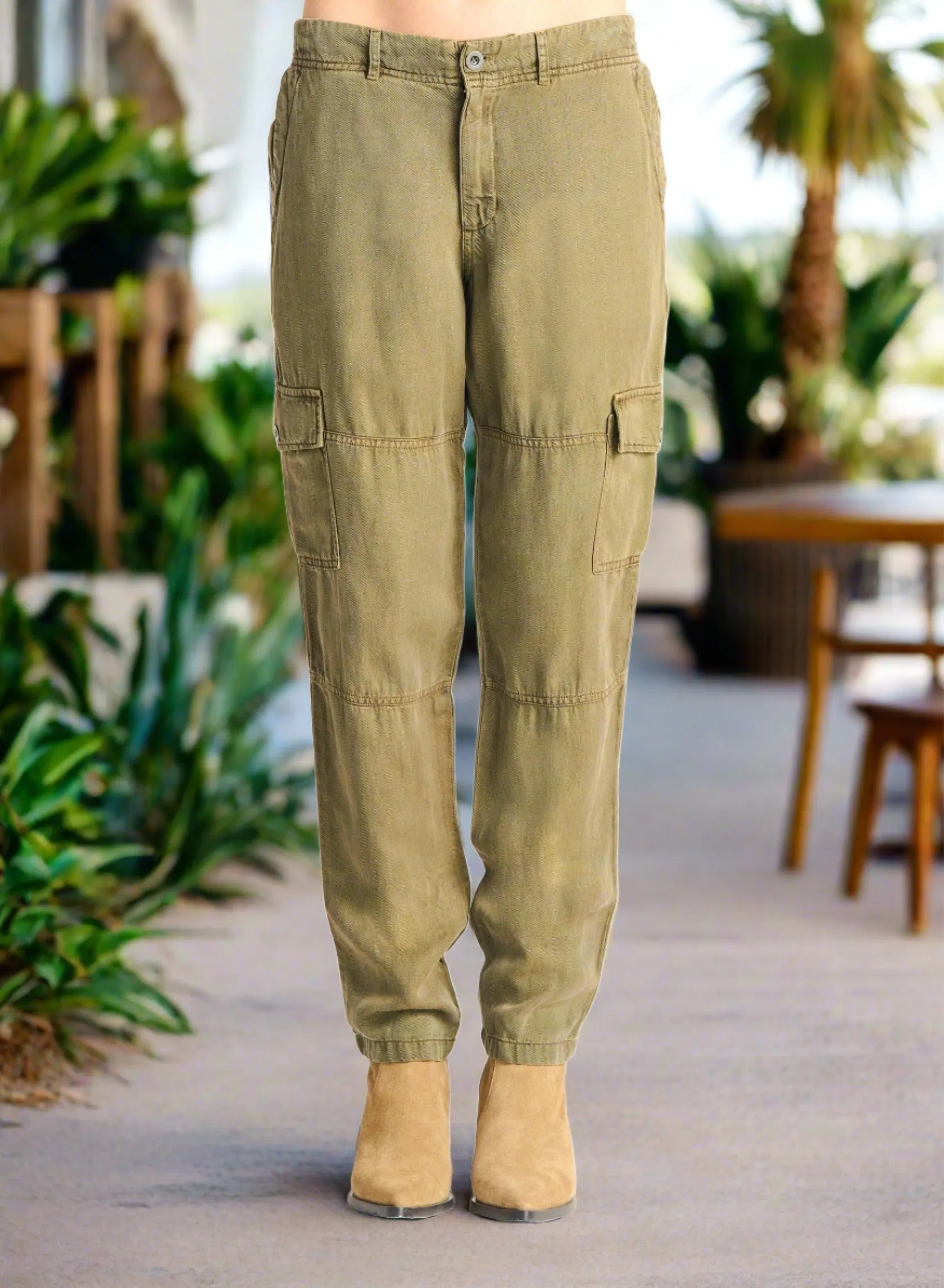 Utility Chic: Olive Straight Leg Cargo Pant