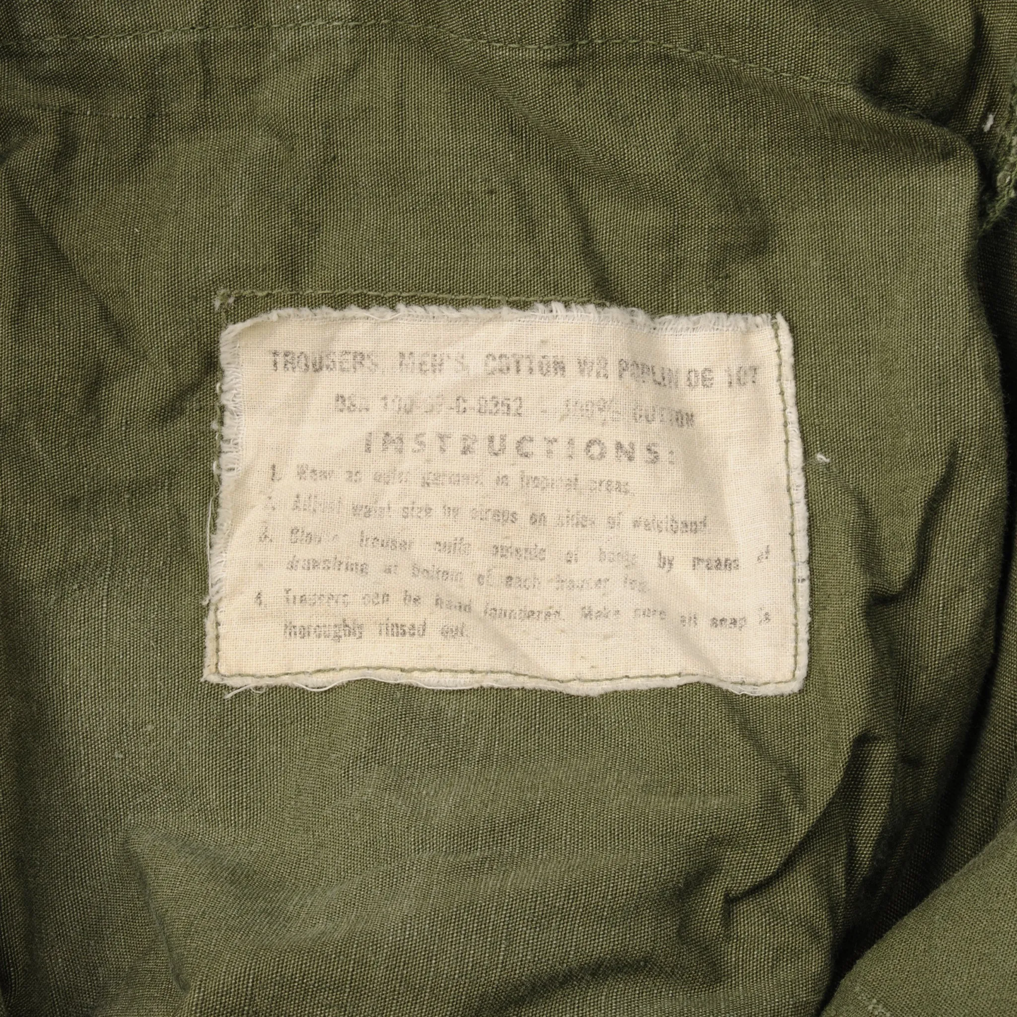 VINTAGE US ARMY TROPICAL COMBAT TROUSERS PANTS 5TH PATTERN 1967 VIETNAM WAR SIZE W30 L31