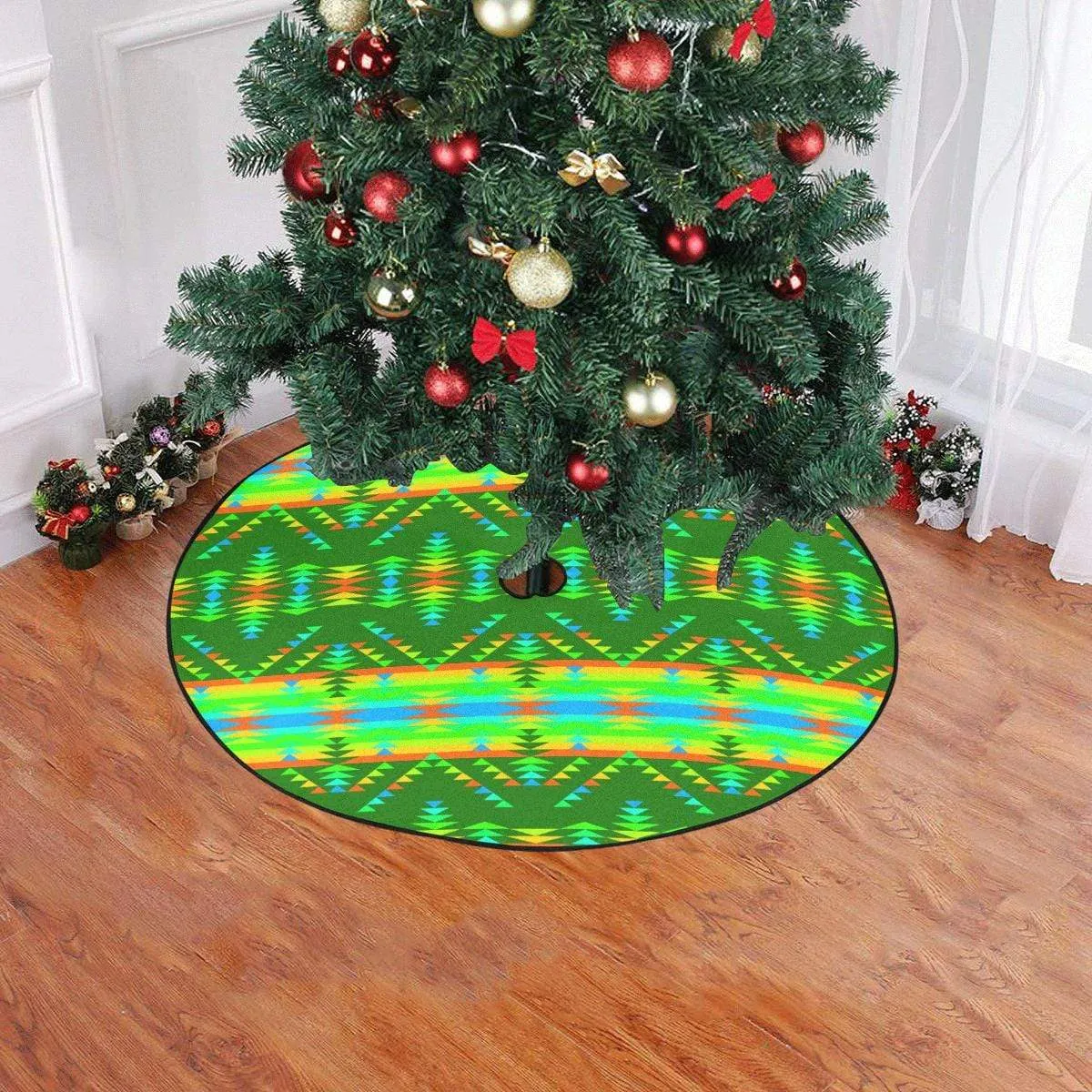 Visions of Peaceful Fall Christmas Tree Skirt 47" x 47"