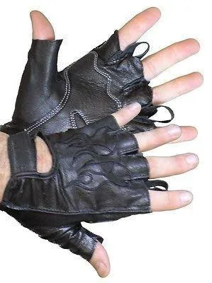 VL447 Vance Leather Fingerless Gloves with Gel Palm